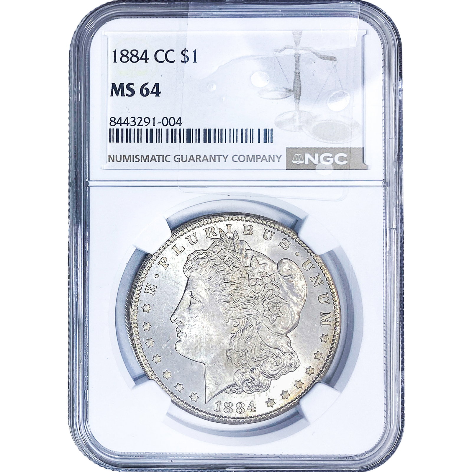 1884-CC Morgan Silver Dollar NGC MS64: 1884-CC Morgan Silver Dollar NGC MS64