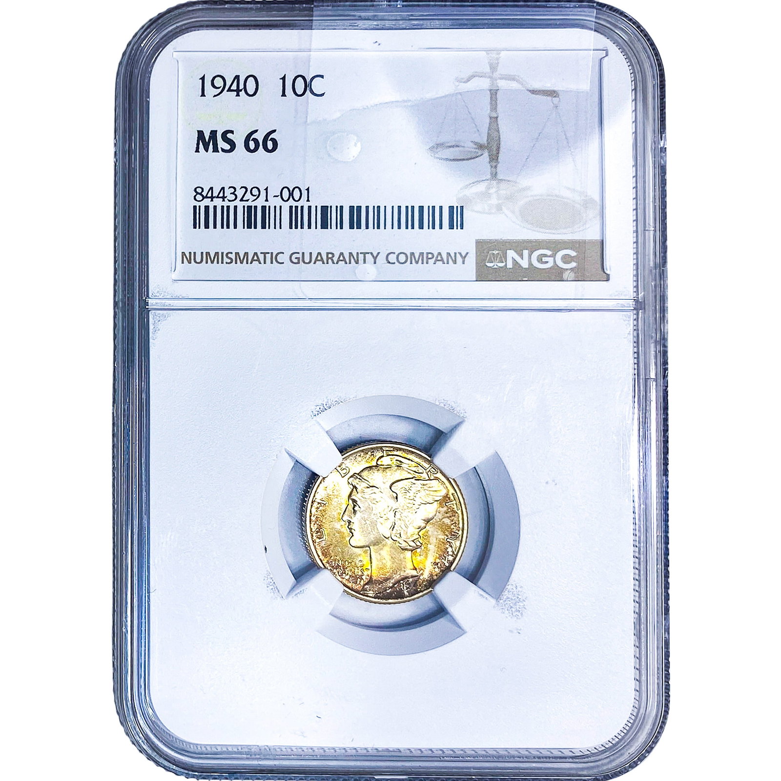 1940 Mercury Silver Dime NGC MS66: 1940 Mercury Silver Dime NGC MS66