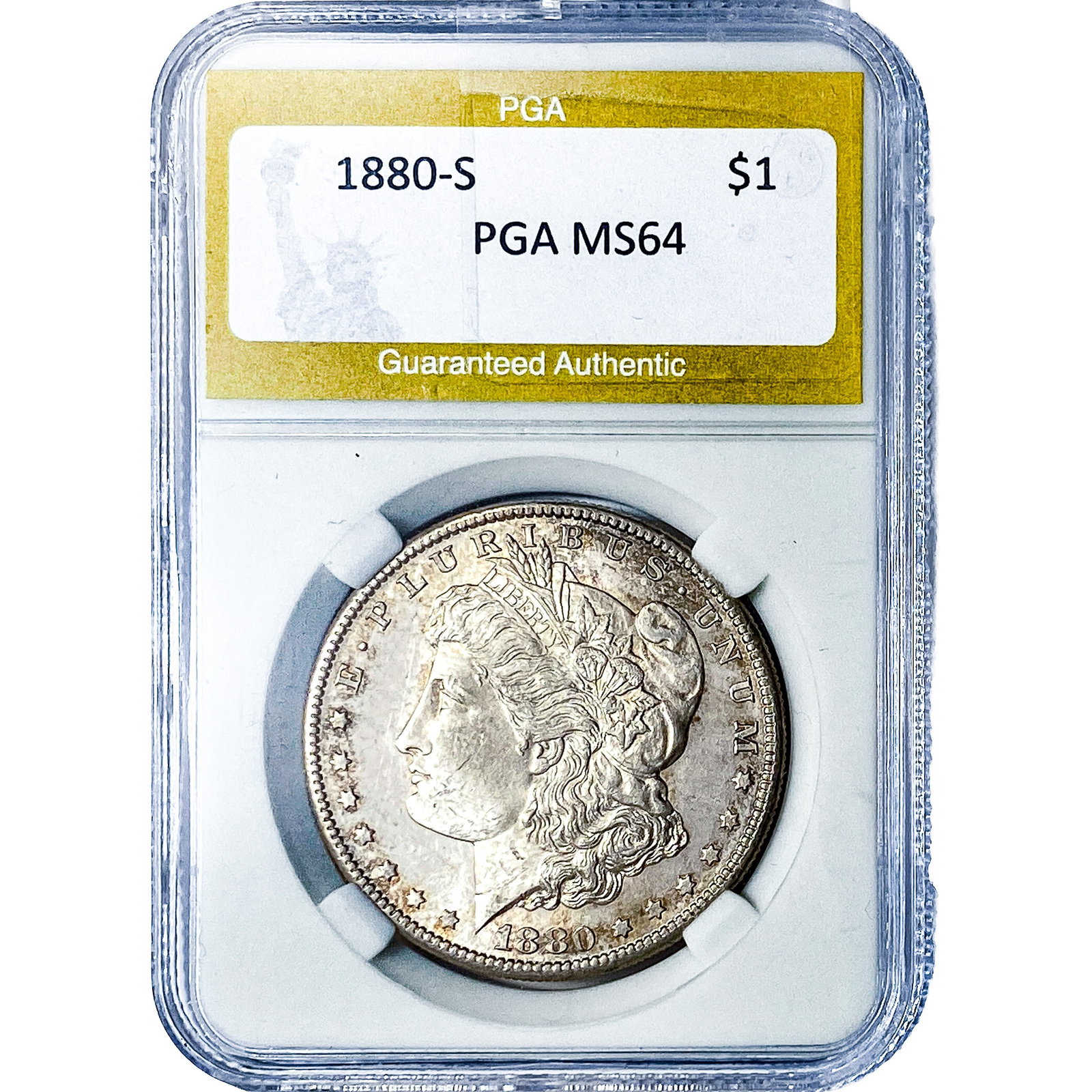1880-S Morgan Silver Dollar PGA MS64: 1880-S Morgan Silver Dollar PGA MS64