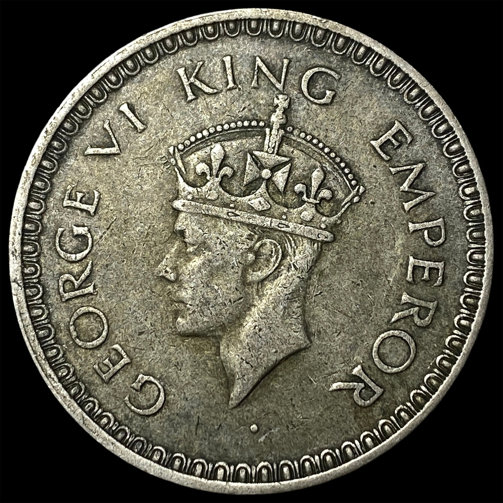 1943 British-India Silver 1 Rupee: 1943 British-India Silver 1 Rupee