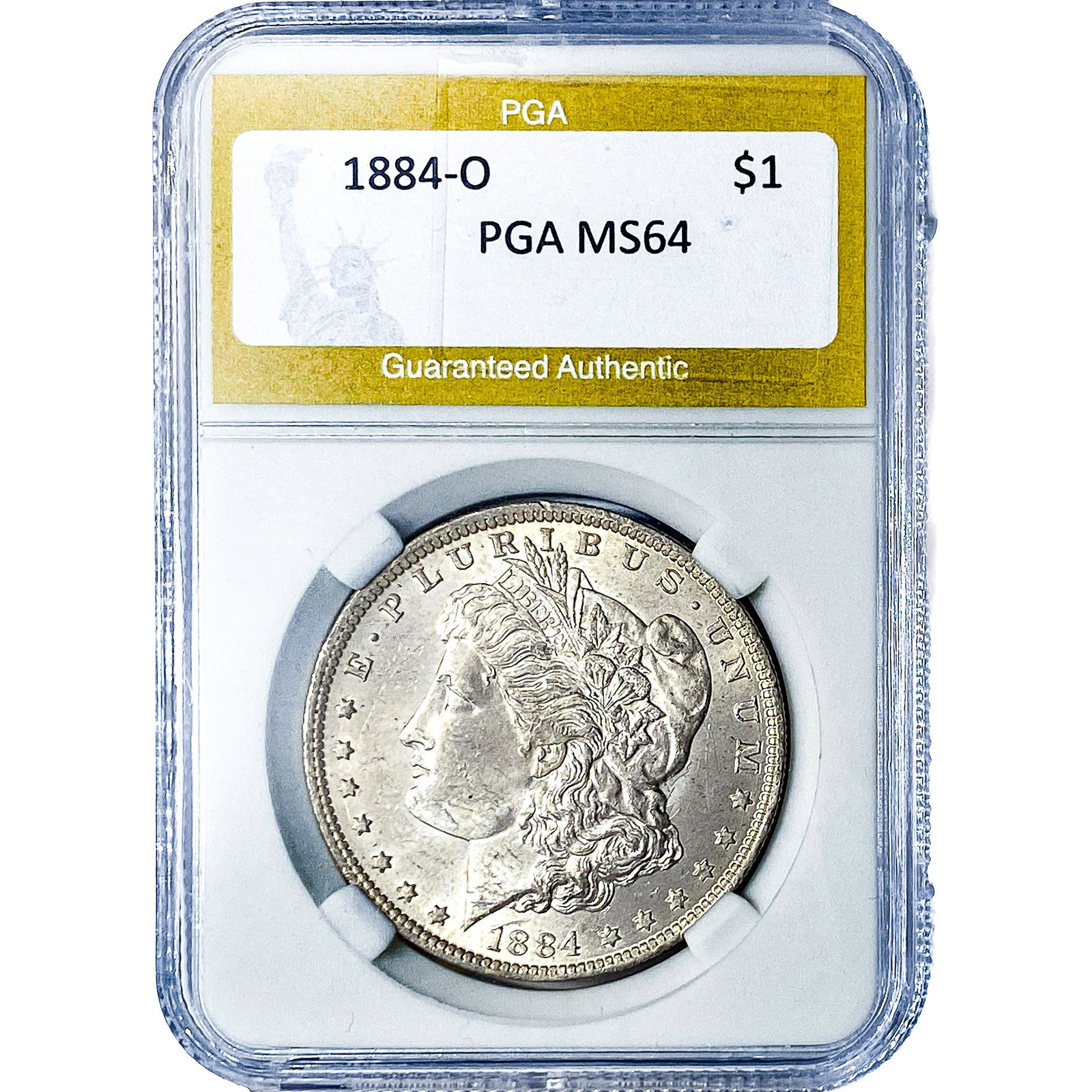 1884-O Morgan Silver Dollar PGA MS64: 1884-O Morgan Silver Dollar PGA MS64