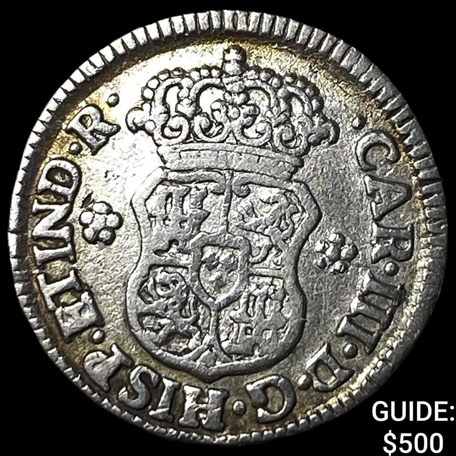 1779-JR Bolivia Charles III SIlver 1/2 Real: 1779-JR Bolivia Charles III SIlver 1/2 Real