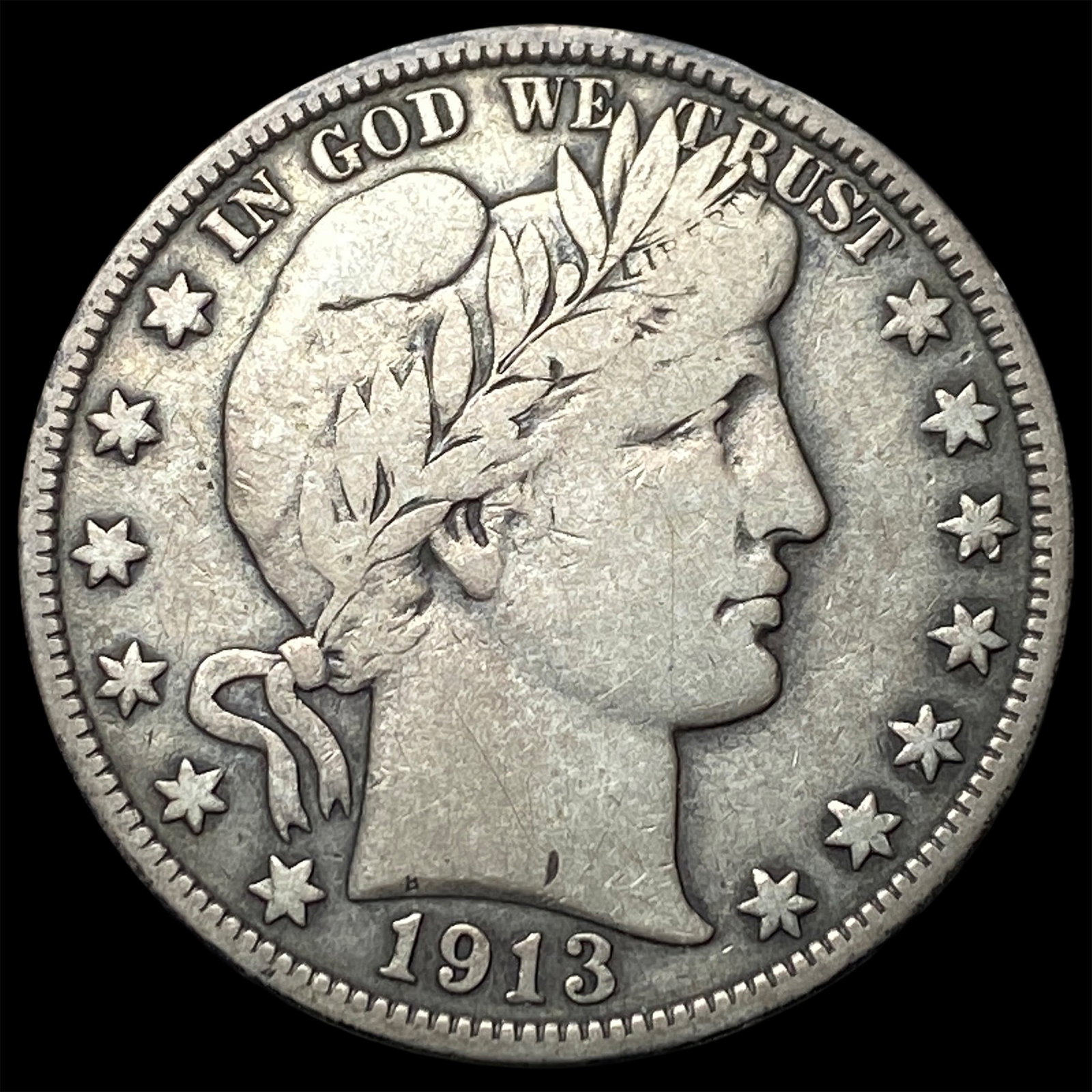 1913 Barber Half Dollar LIGHTLY CIRCULATED: 1913 Barber Half Dollar LIGHTLY CIRCULATED