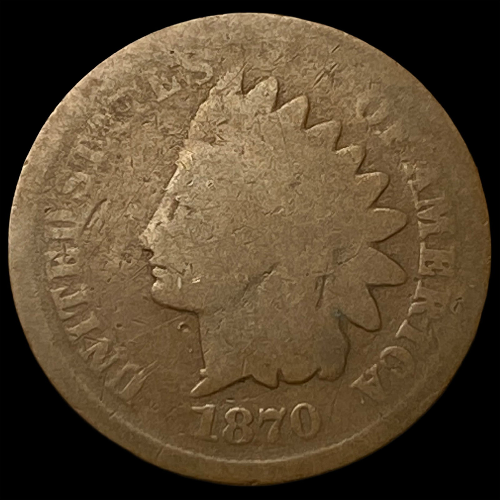1870 Indian Head Cent CLOSELY UNCIRCULATED: 1870 Indian Head Cent CLOSELY UNCIRCULATED
