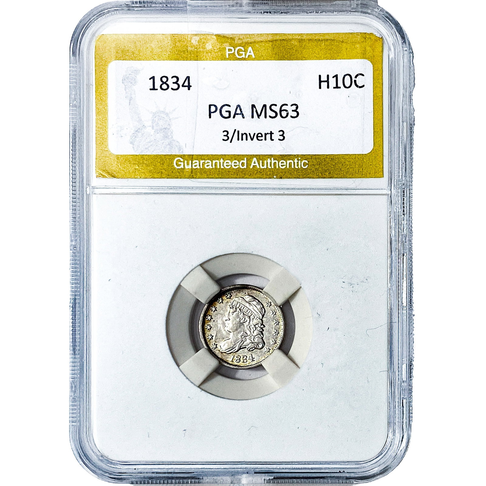 1834 Capped Bust Half Dime PGA MS63 3/Invert 3 (1 of 2)