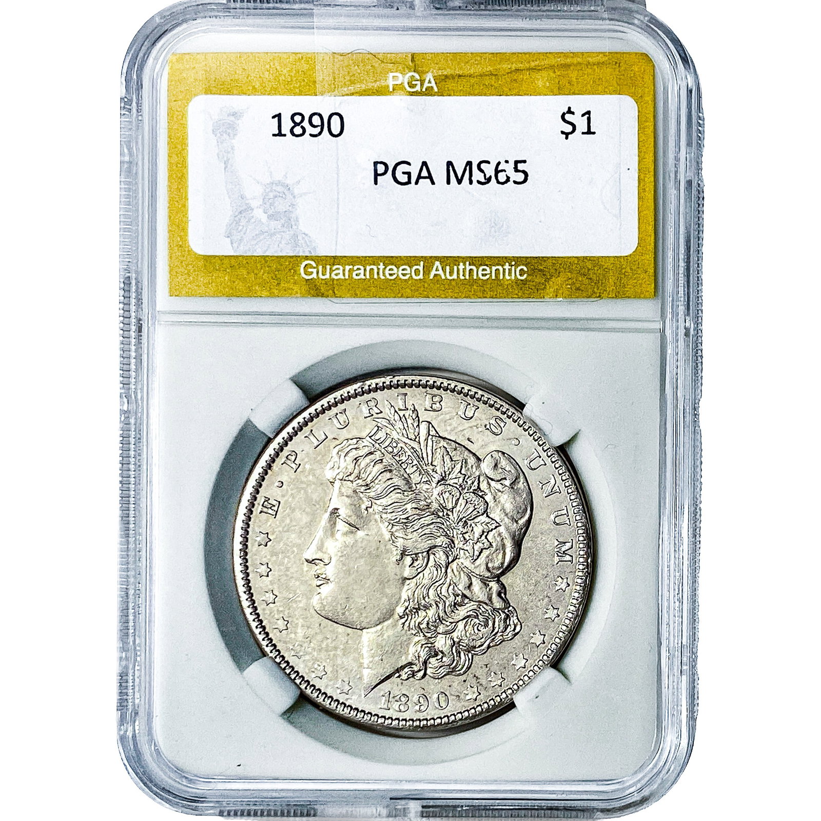 1890 Morgan Silver Dollar PGA MS65: 1890 Morgan Silver Dollar PGA MS65