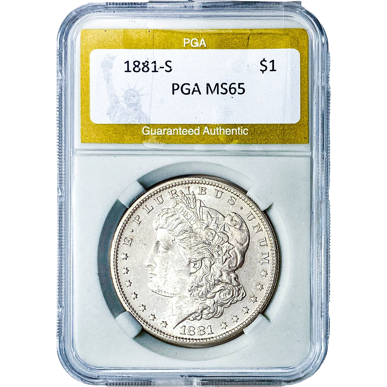 1881-S Morgan Silver Dollar PGA MS65: 1881-S Morgan Silver Dollar PGA MS65