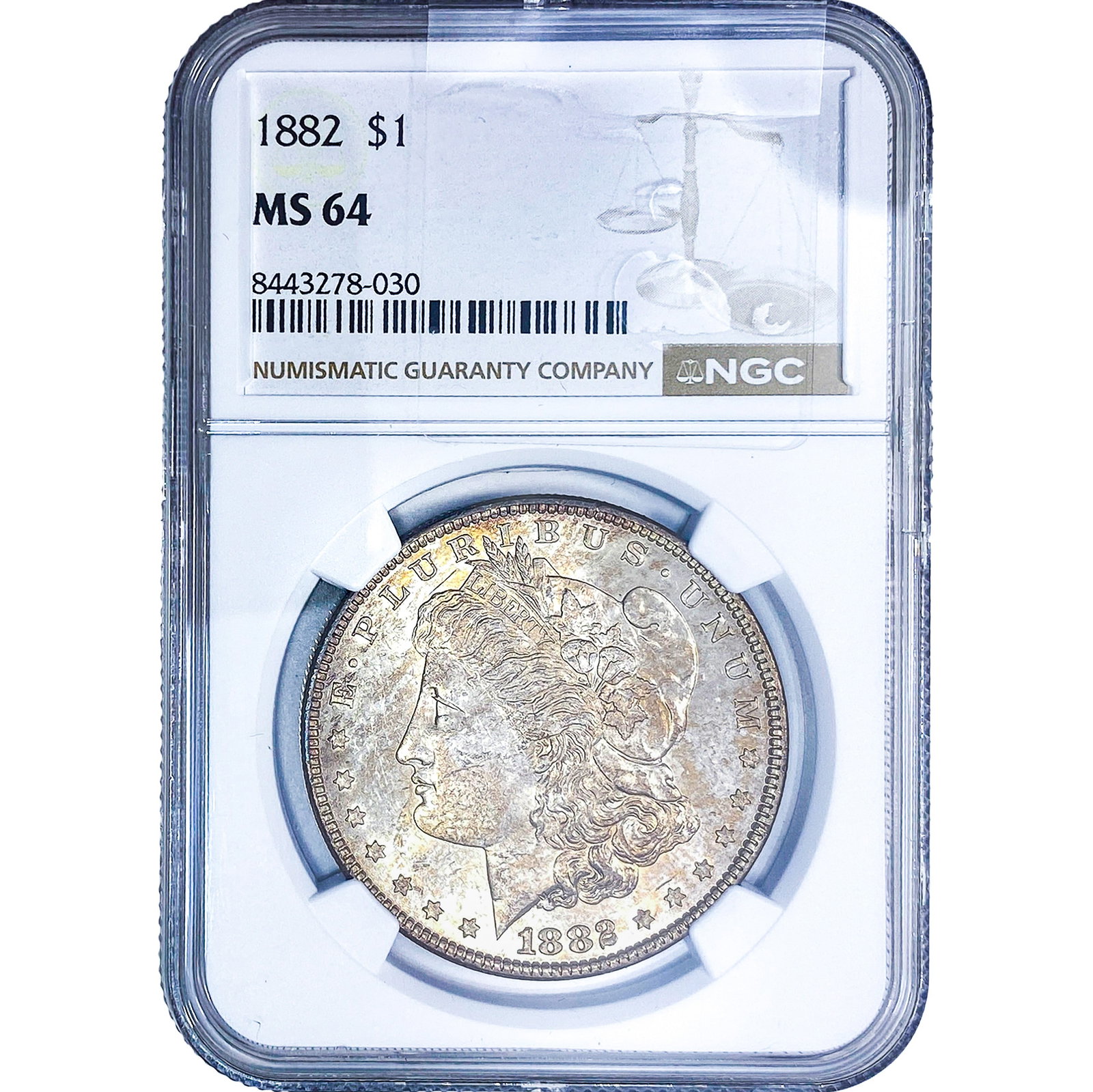 1882 Morgan Silver Dollar NGC MS64: 1882 Morgan Silver Dollar NGC MS64