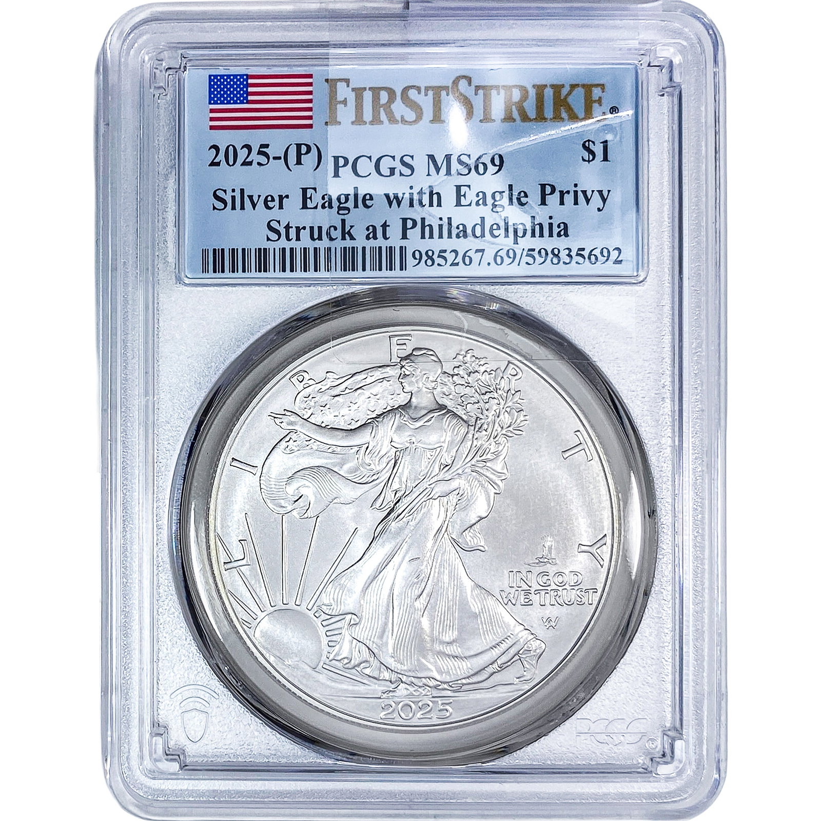 2025 Silver Eagle PCGS MS69 (1 of 2)