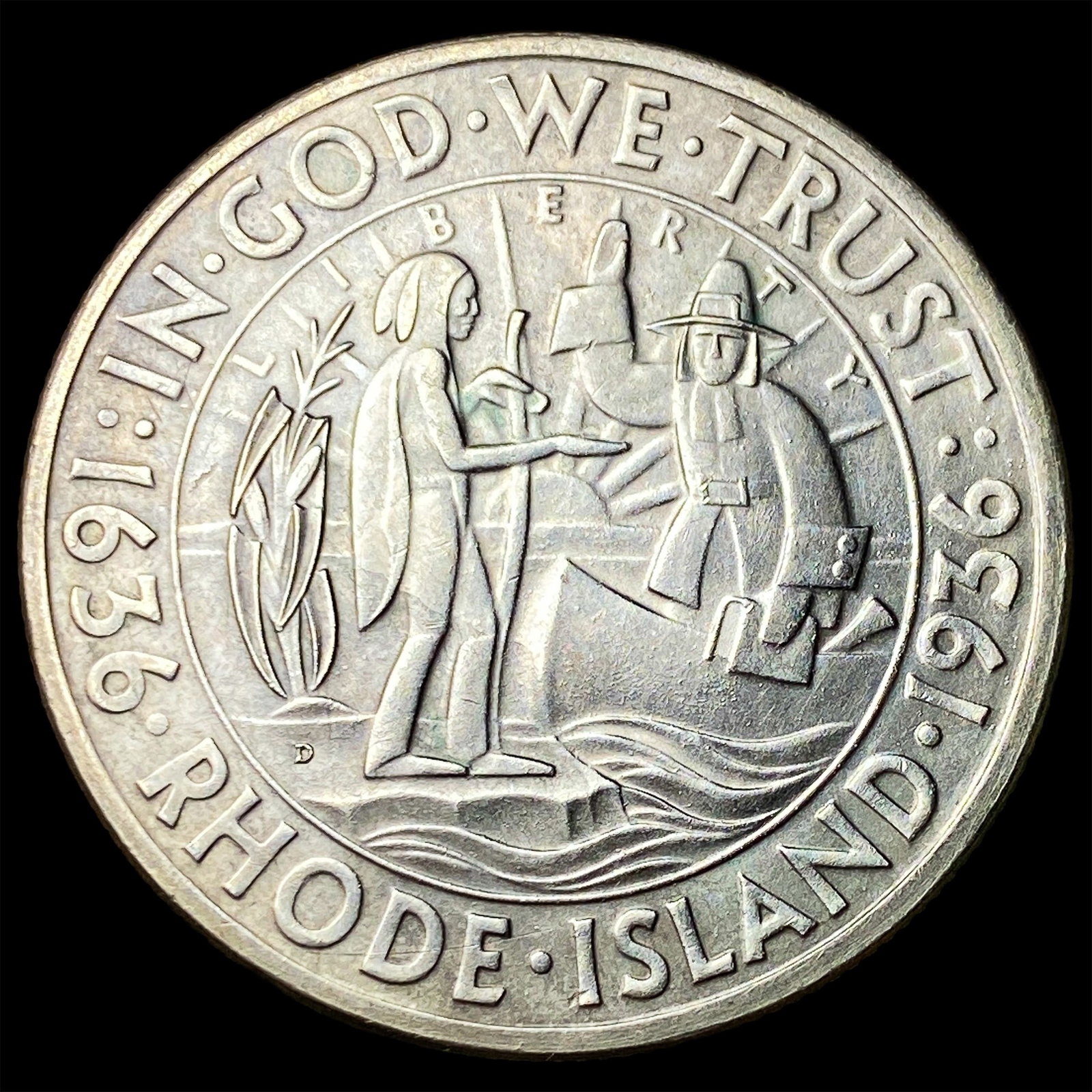 1936-D Rhode Island Silver Half Dollar CHOICE BU (1 of 2)