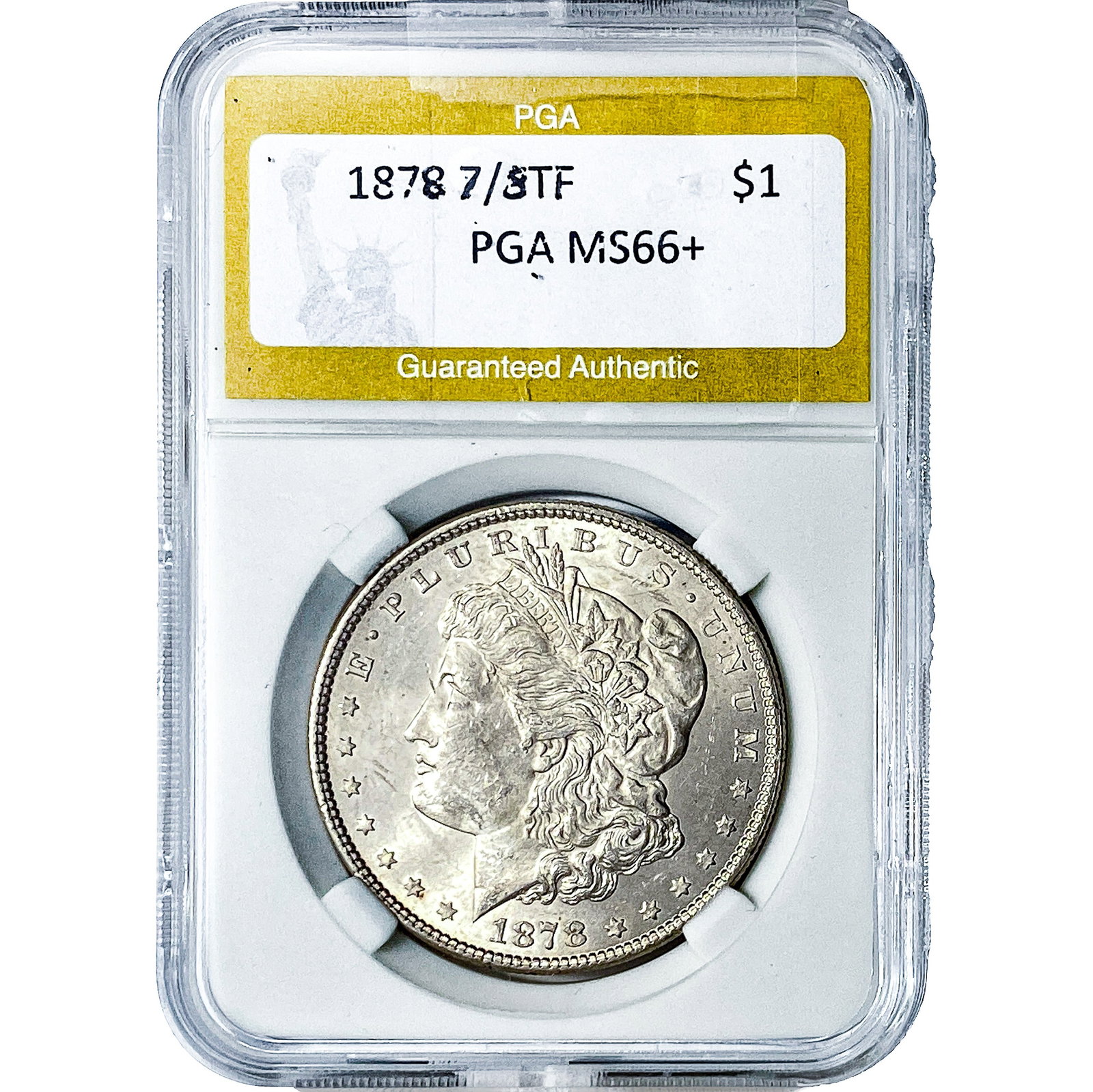 1879 7/8TF Morgan Silver Dollar PGA MS66+: 1879 7/8TF Morgan Silver Dollar PGA MS66+