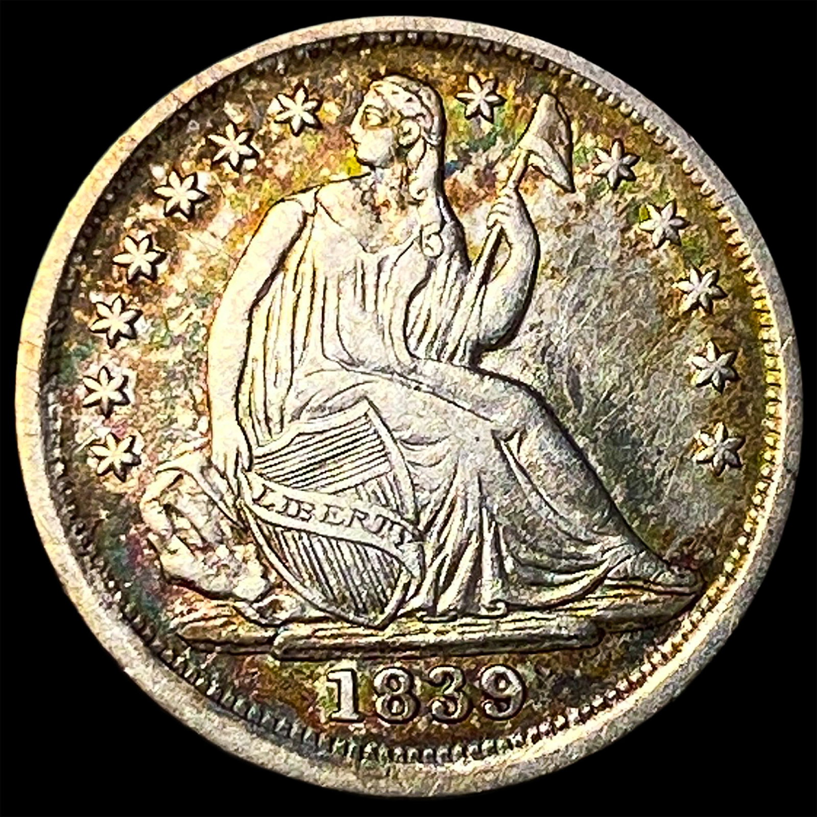 1839 Silver Seated Liberty Half Dime HIGH GRADE: 1839 Silver Seated Liberty Half Dime HIGH GRADE
