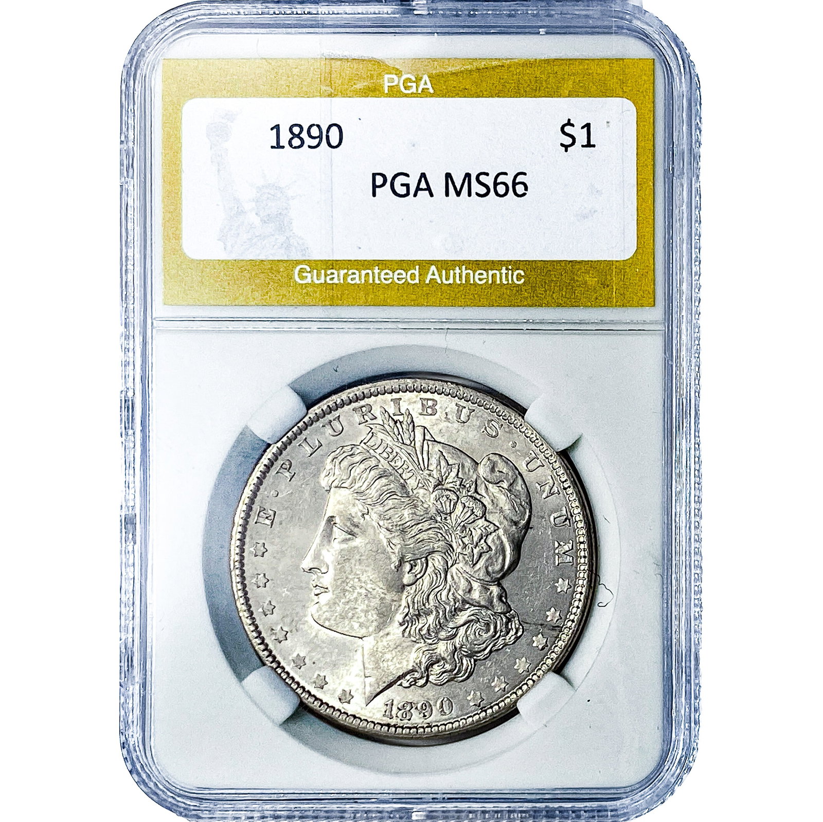 1890 Morgan Silver Dollar PGA MS66: 1890 Morgan Silver Dollar PGA MS66