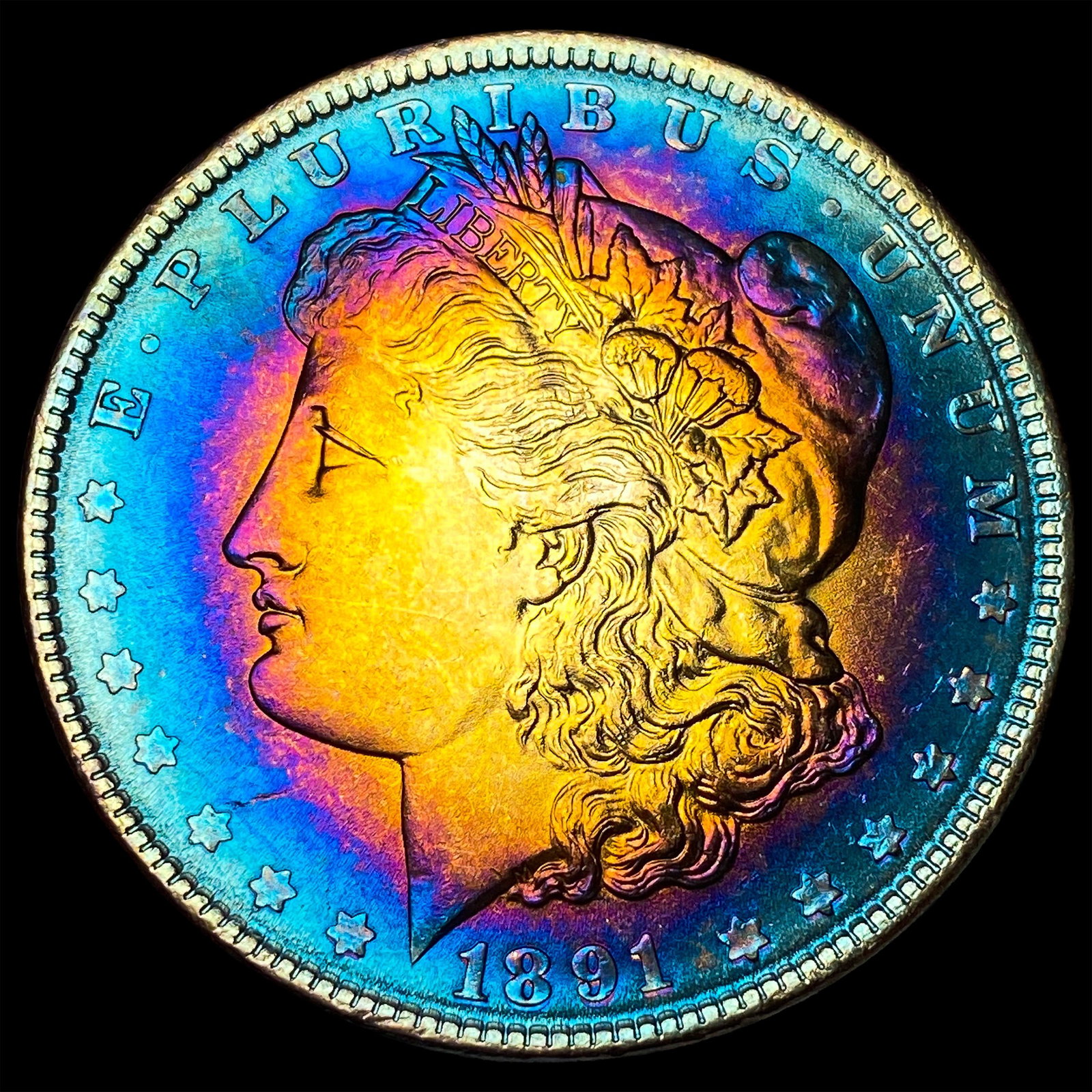 1891 Toned Silver Morgan Dollar UNCIRCULATED (1 of 2)