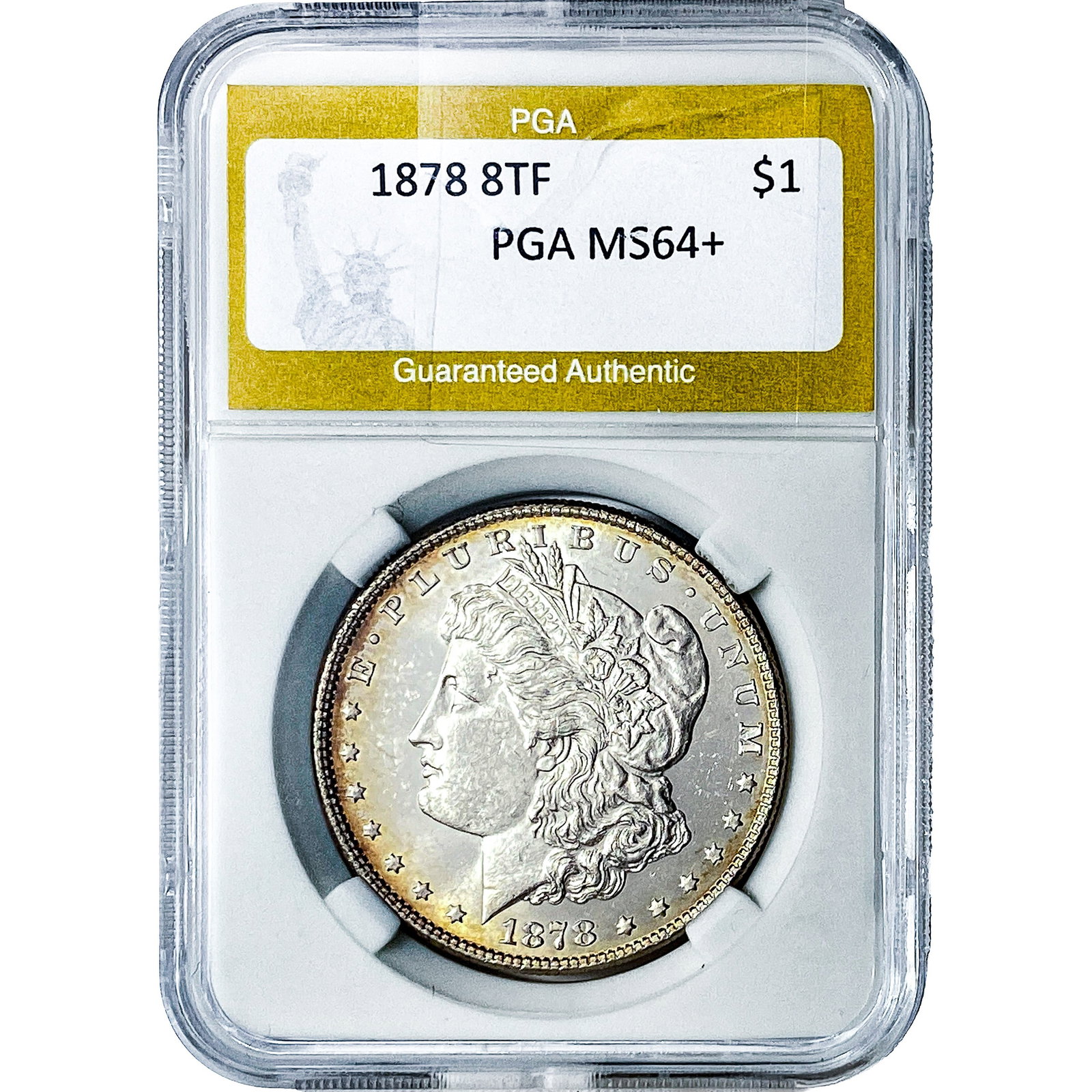1878 8TF Morgan Silver Dollar PGA MS64+: 1878 8TF Morgan Silver Dollar PGA MS64+