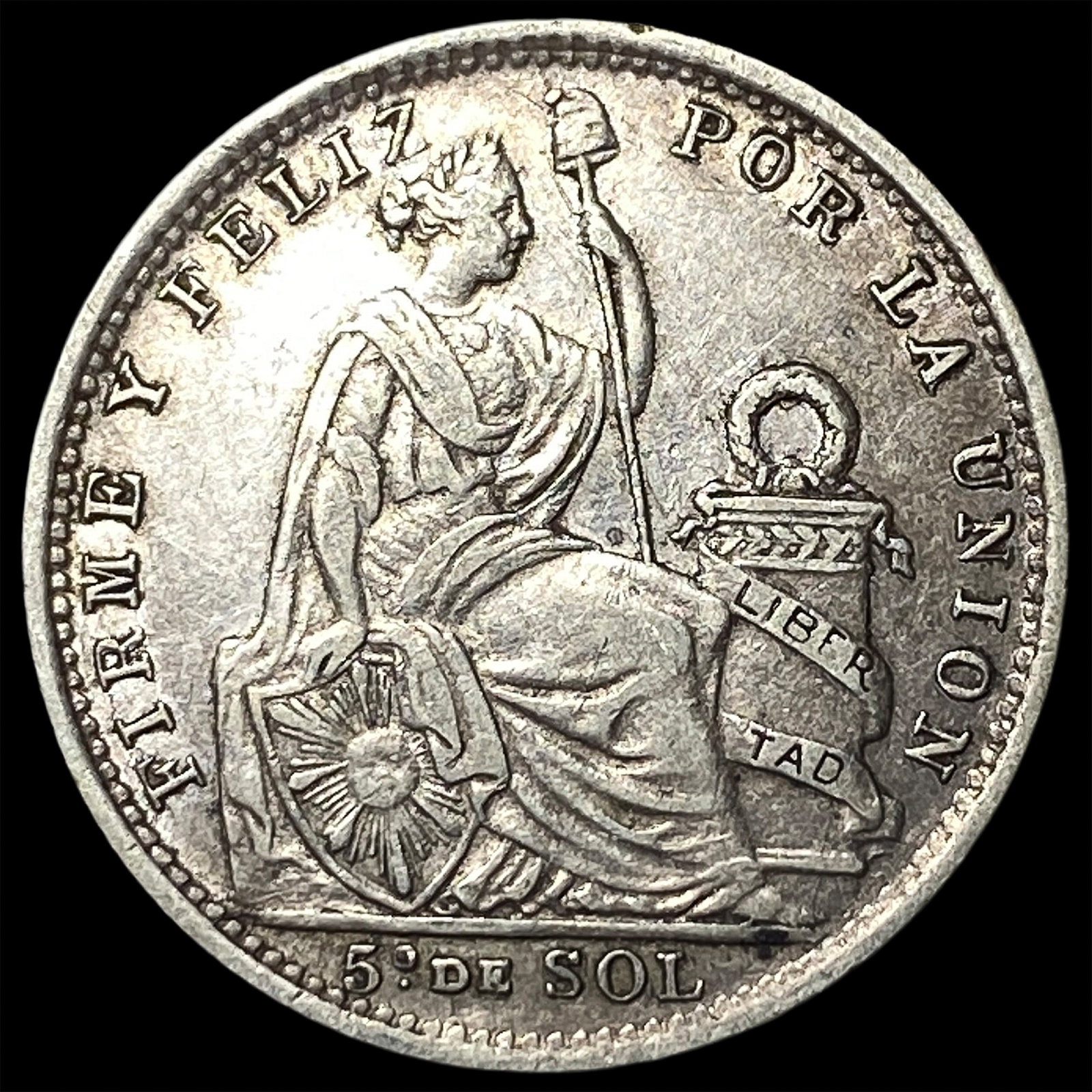 1906 Peru Silver 115 Sol: 1906 Peru Silver 115 Sol