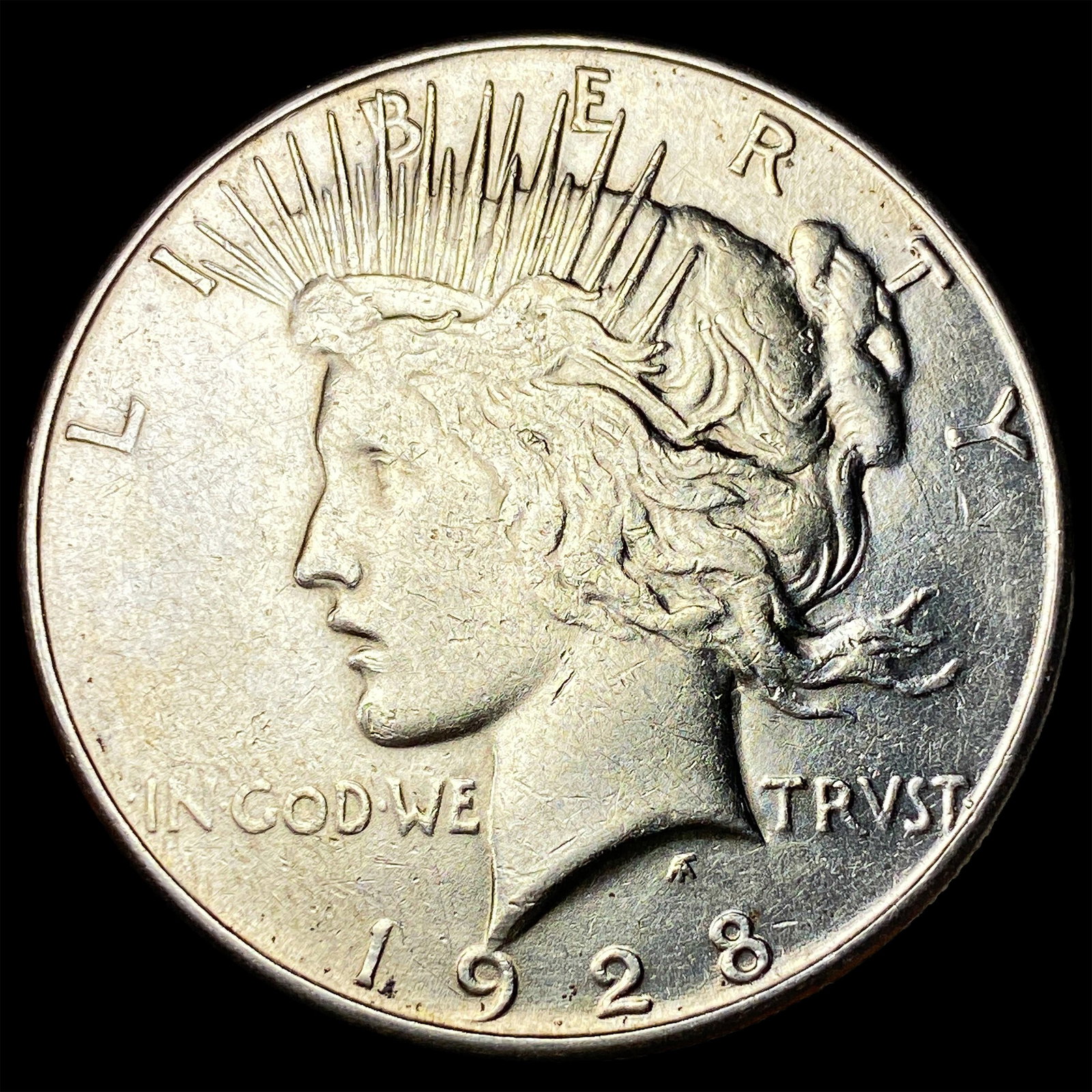 1928-S Silver Peace Dollar CHOICE AU: 1928-S Silver Peace Dollar CHOICE AU
