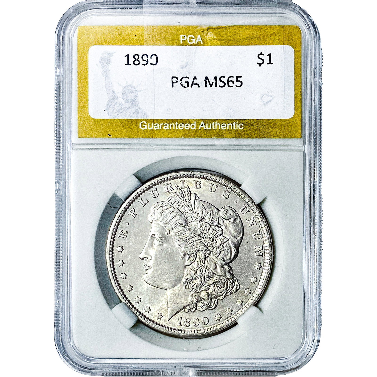 1890 Morgan Silver Dollar PGA MS65: 1890 Morgan Silver Dollar PGA MS65