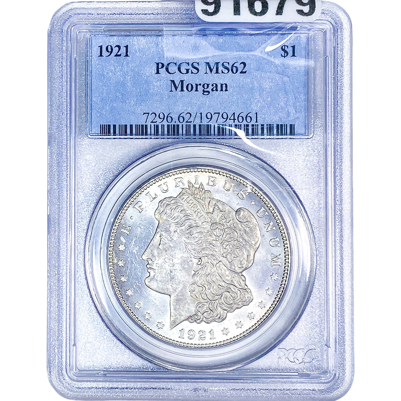1921 Morgan Silver Dollar PCGS MS62: 1921 Morgan Silver Dollar PCGS MS62