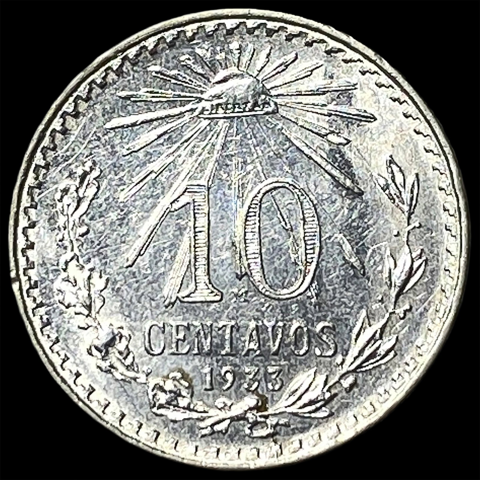 1933 Mexico SIlver 10 Centavos - 2