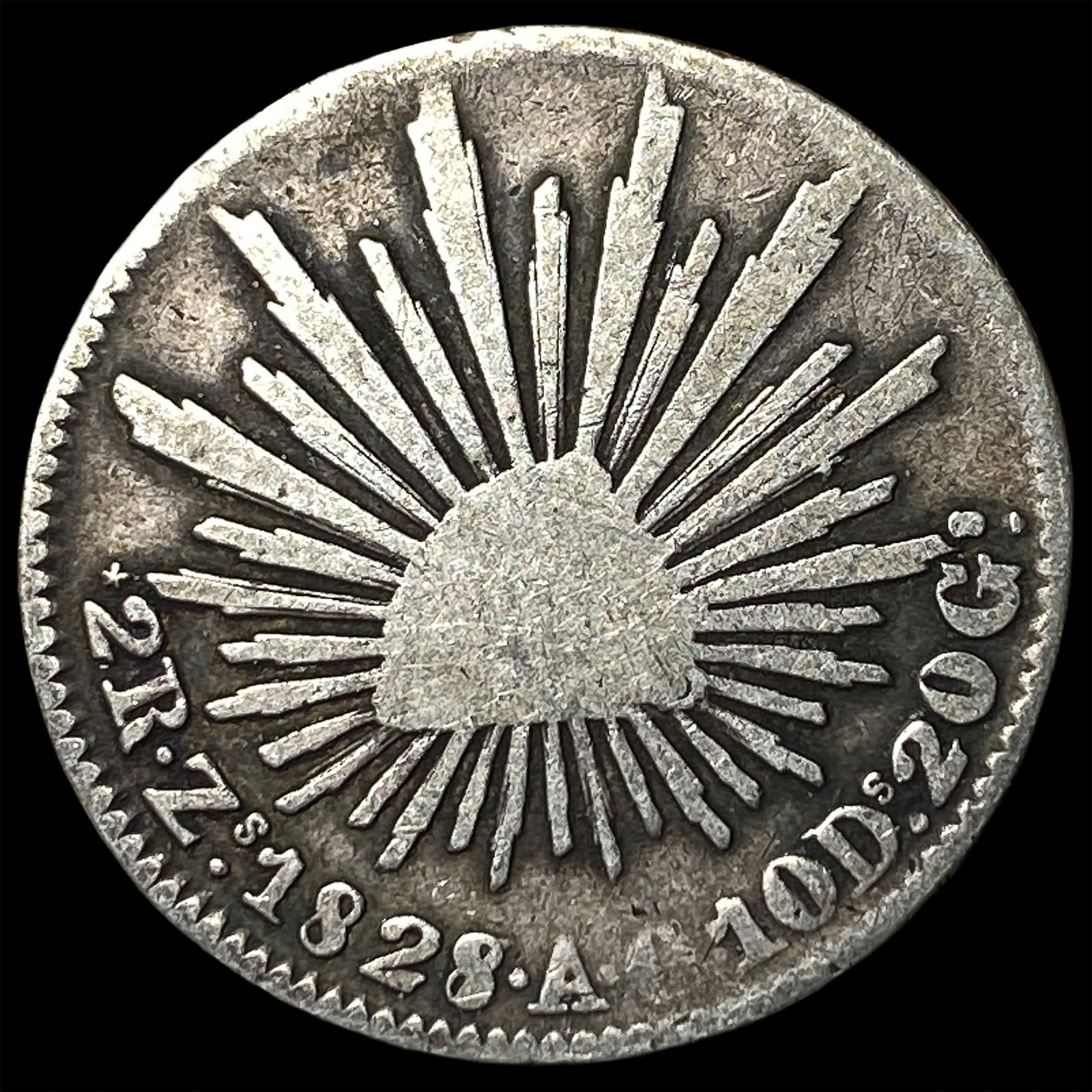 1828/7 Mexico Silver 2 Reales: 1828/7 Mexico Silver 2 Reales