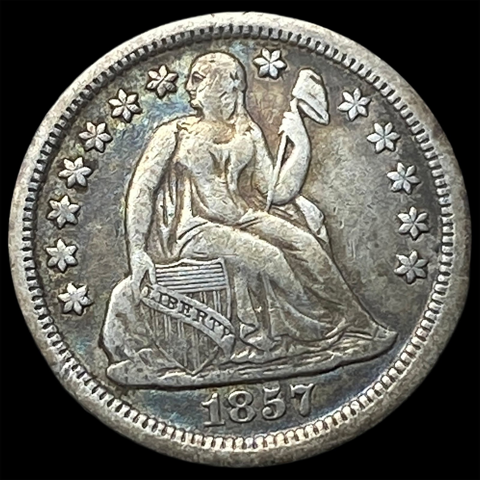 1857 Seated Liberty Dime NEARLY UNCIRCULATED: 1857 Seated Liberty Dime NEARLY UNCIRCULATED