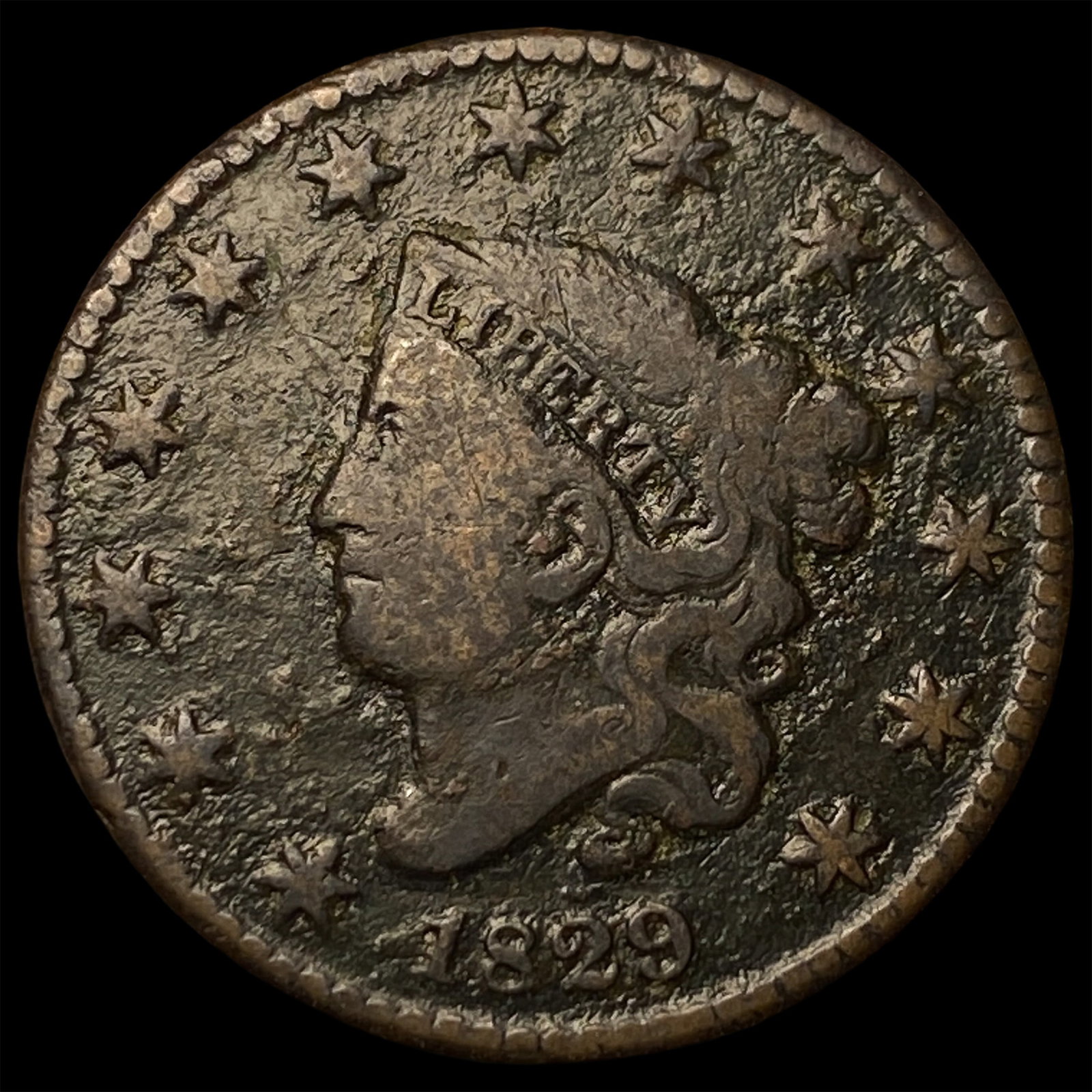 1829 Coronet Head Large Cent NICELY CIRCULATED: 1829 Coronet Head Large Cent NICELY CIRCULATED