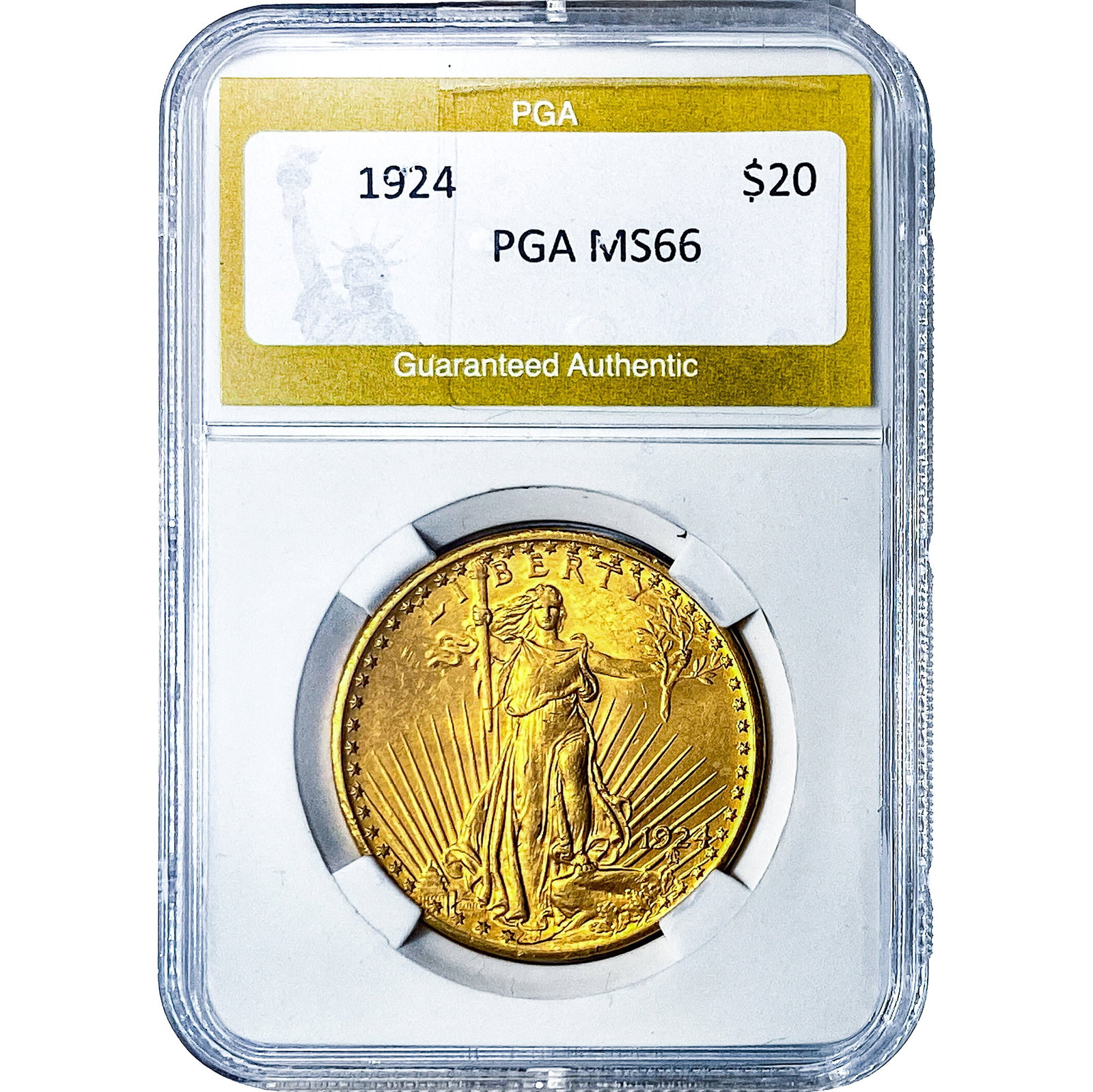 1924 $20 Gold Double Eagle PGA MS66: 1924 $20 Gold Double Eagle PGA MS66