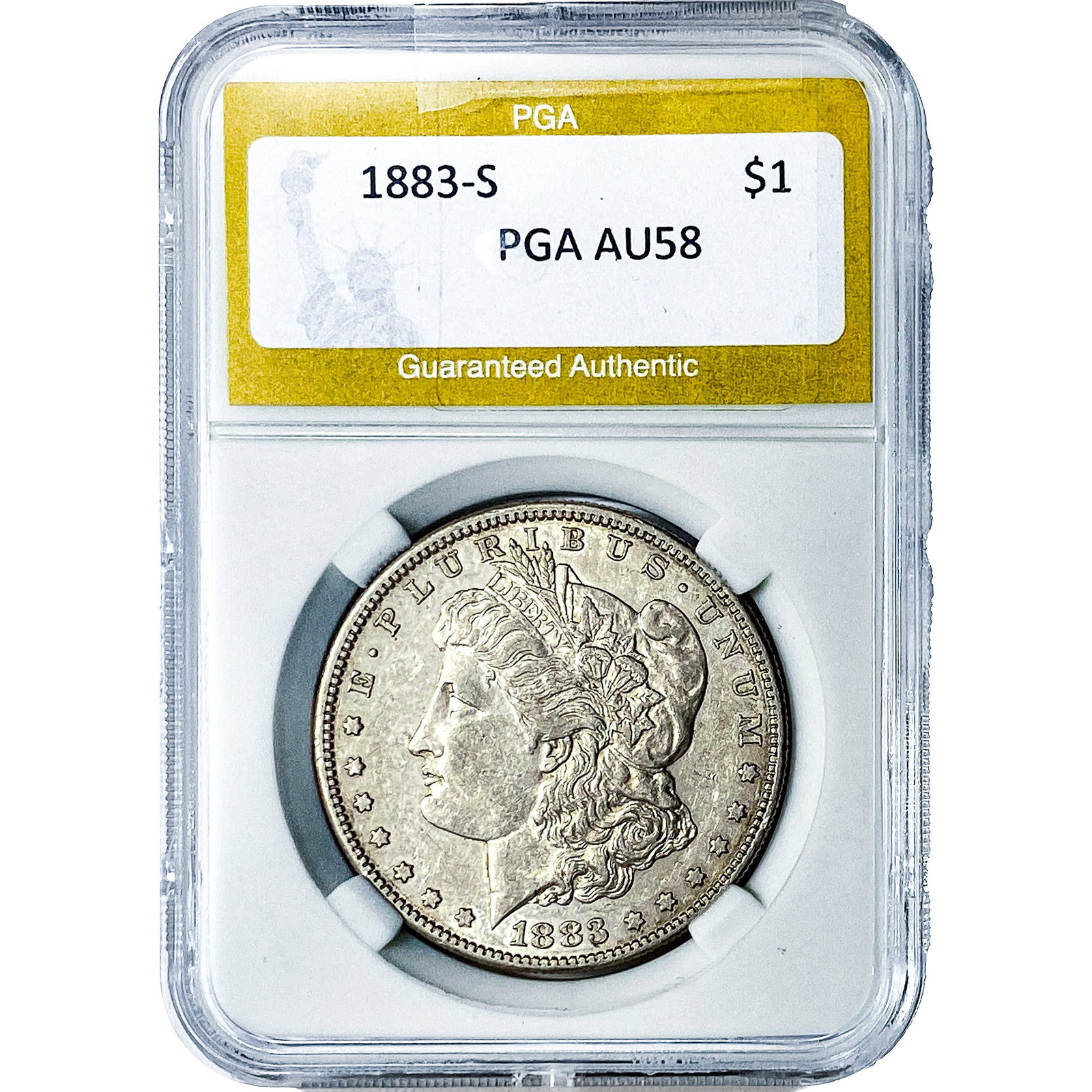 1883-S Morgan Silver Dollar PGA AU58: 1883-S Morgan Silver Dollar PGA AU58
