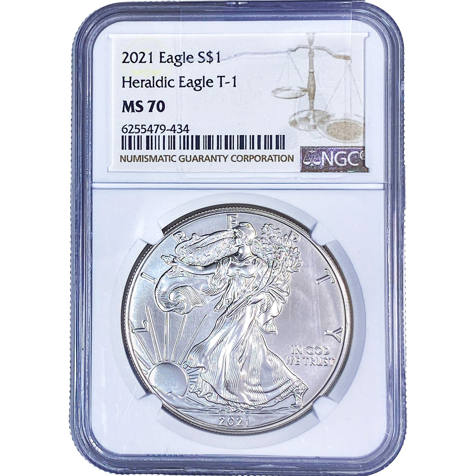 2021 Silver Eagle NGC MS70 Heraldic Eagle T-1: 2021 Silver Eagle NGC MS70 Heraldic Eagle T-1
