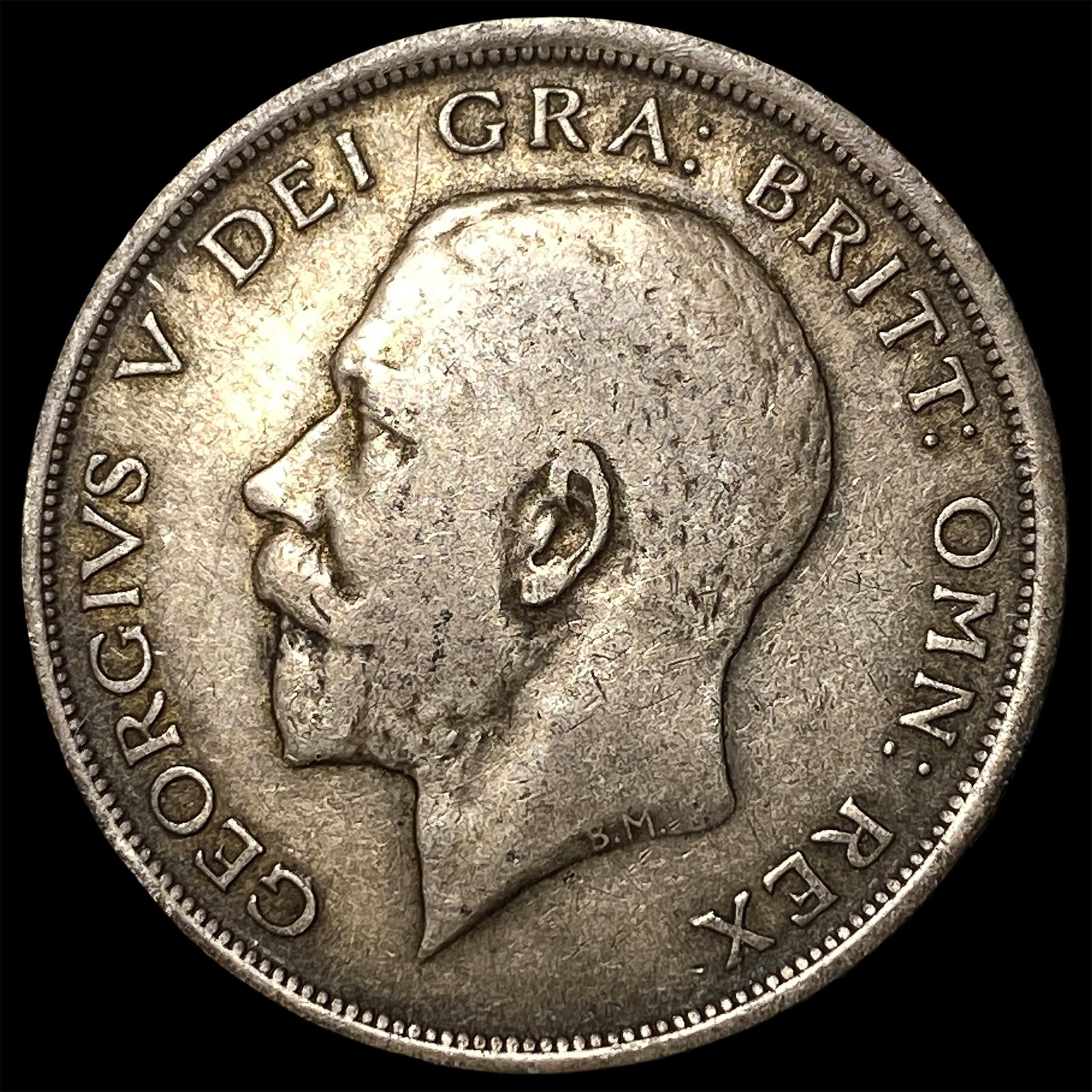 1918 Great Britain Silver 1/2 Crown KM 818.1: 1918 Great Britain Silver 1/2 Crown KM 818.1