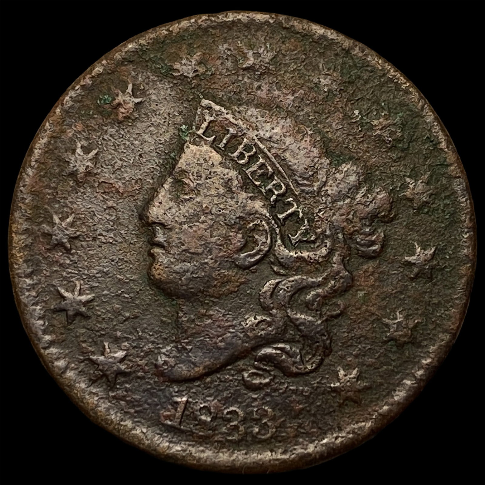 1833 Coronet Head Large Cent HIGH GRADE: 1833 Coronet Head Large Cent HIGH GRADE