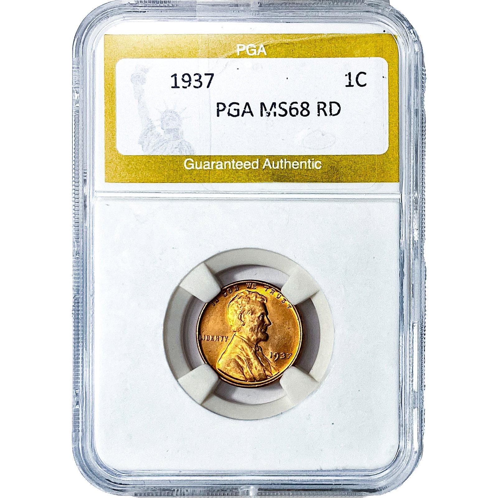 1937 Wheat Cent PGA MS68 RD: 1937 Wheat Cent PGA MS68 RD