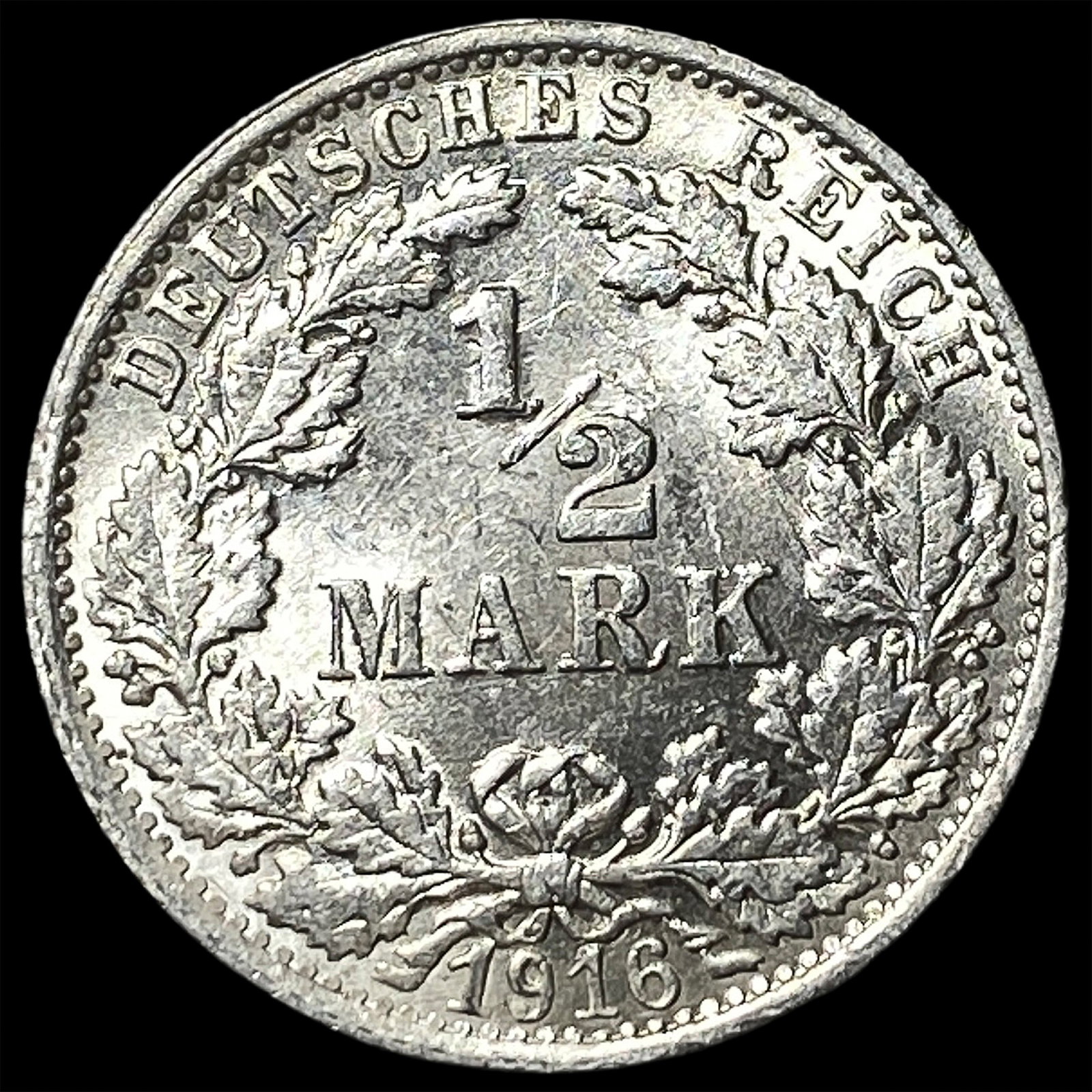 1916F Germany Silver 1/2 Mark - 2
