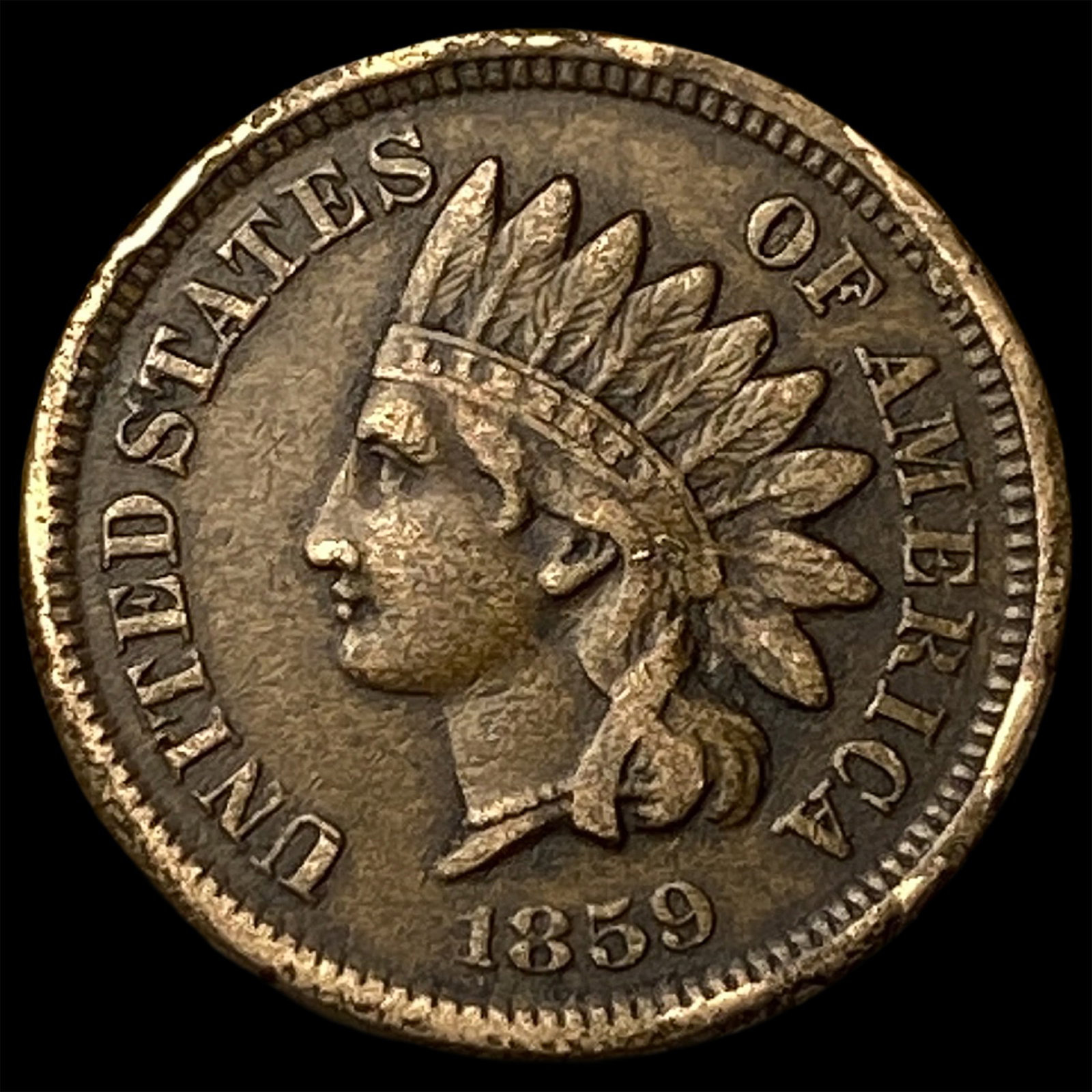 1859 Indian Head Cent NEARLY UNCIRCULATED: 1859 Indian Head Cent NEARLY UNCIRCULATED