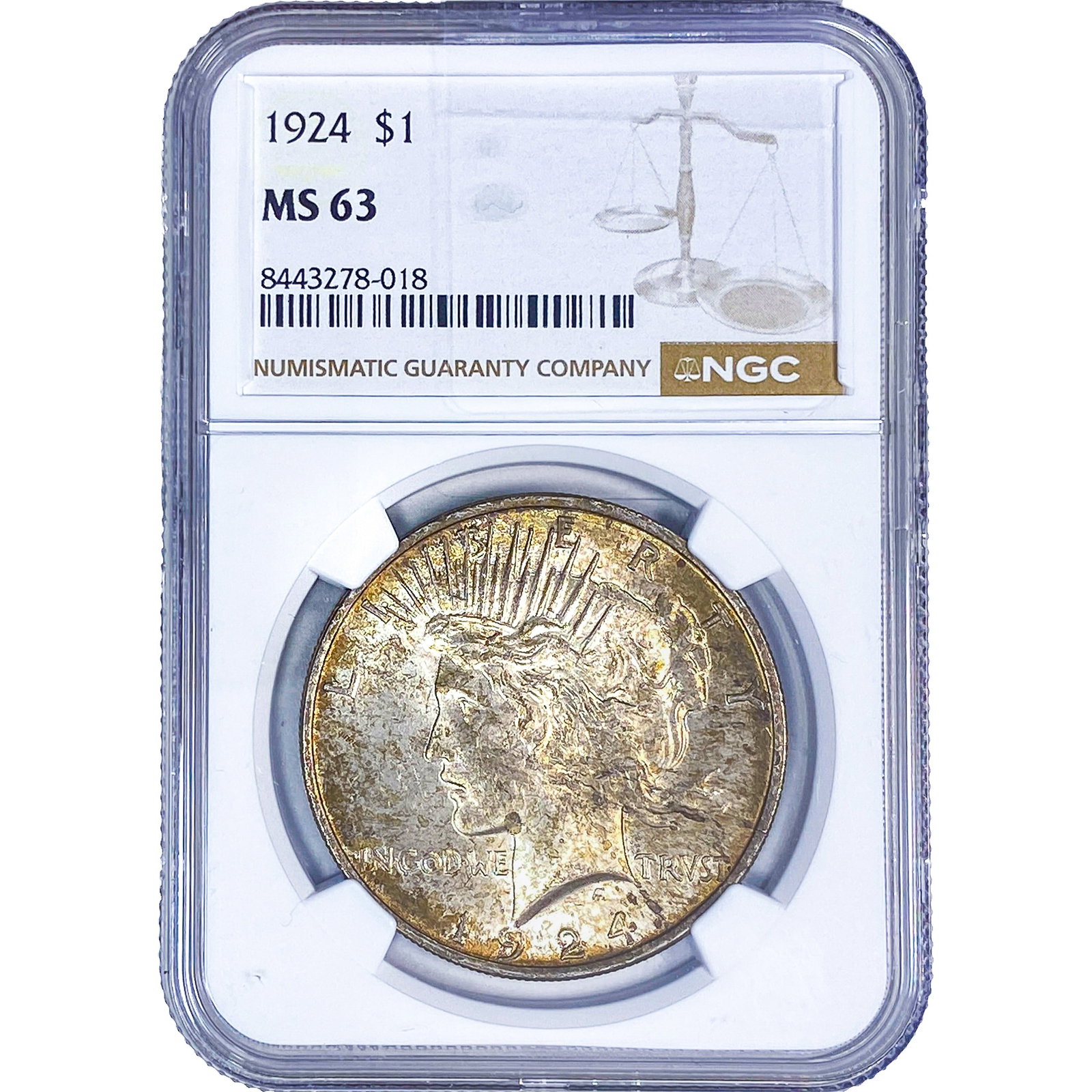 1924 Silver Peace Dollar NGC MS63 (1 of 2)