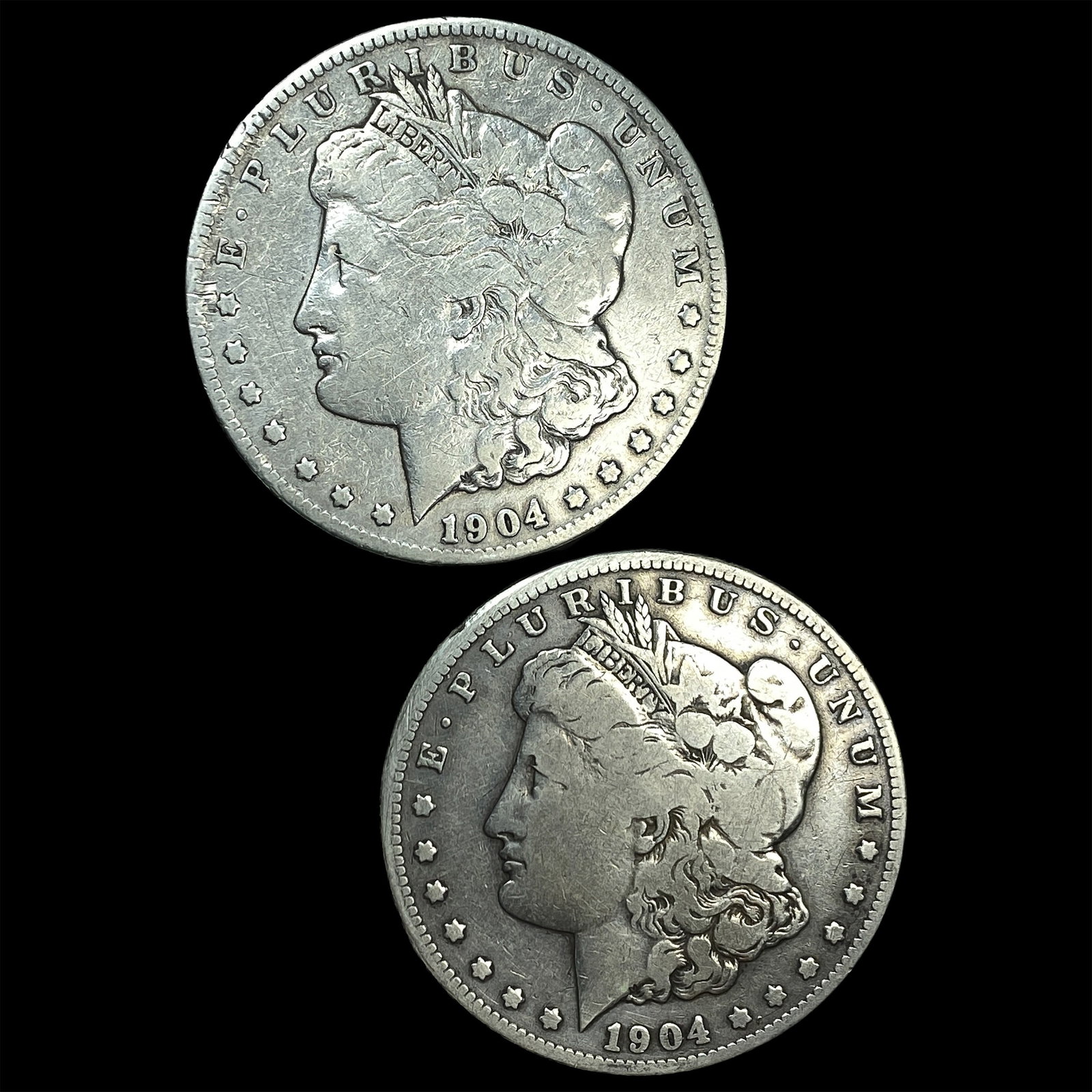[2]1904-S Morgan Silver Dollars LIGHTLY CIRCULATED (1 of 2)