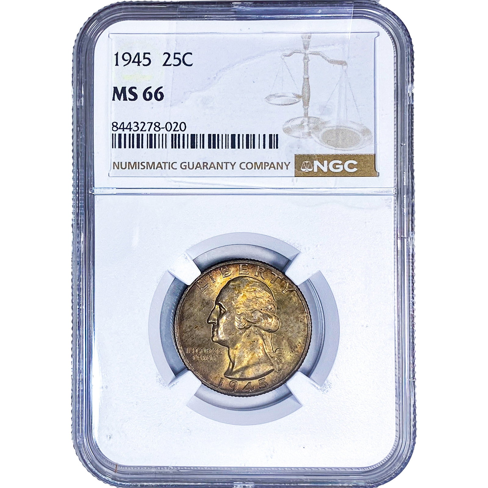 1945 Washington Silver Quarter NGC MS66 (1 of 2)
