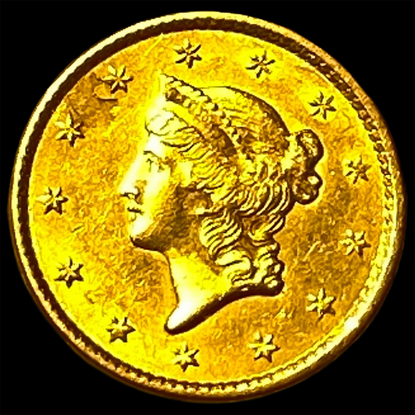 1851 Gold $1 Liberty Head Type 1 CLOSELY UNCIRCULATED: 1851 Gold $1 Liberty Head Type 1 CLOSELY UNCIRCULATED