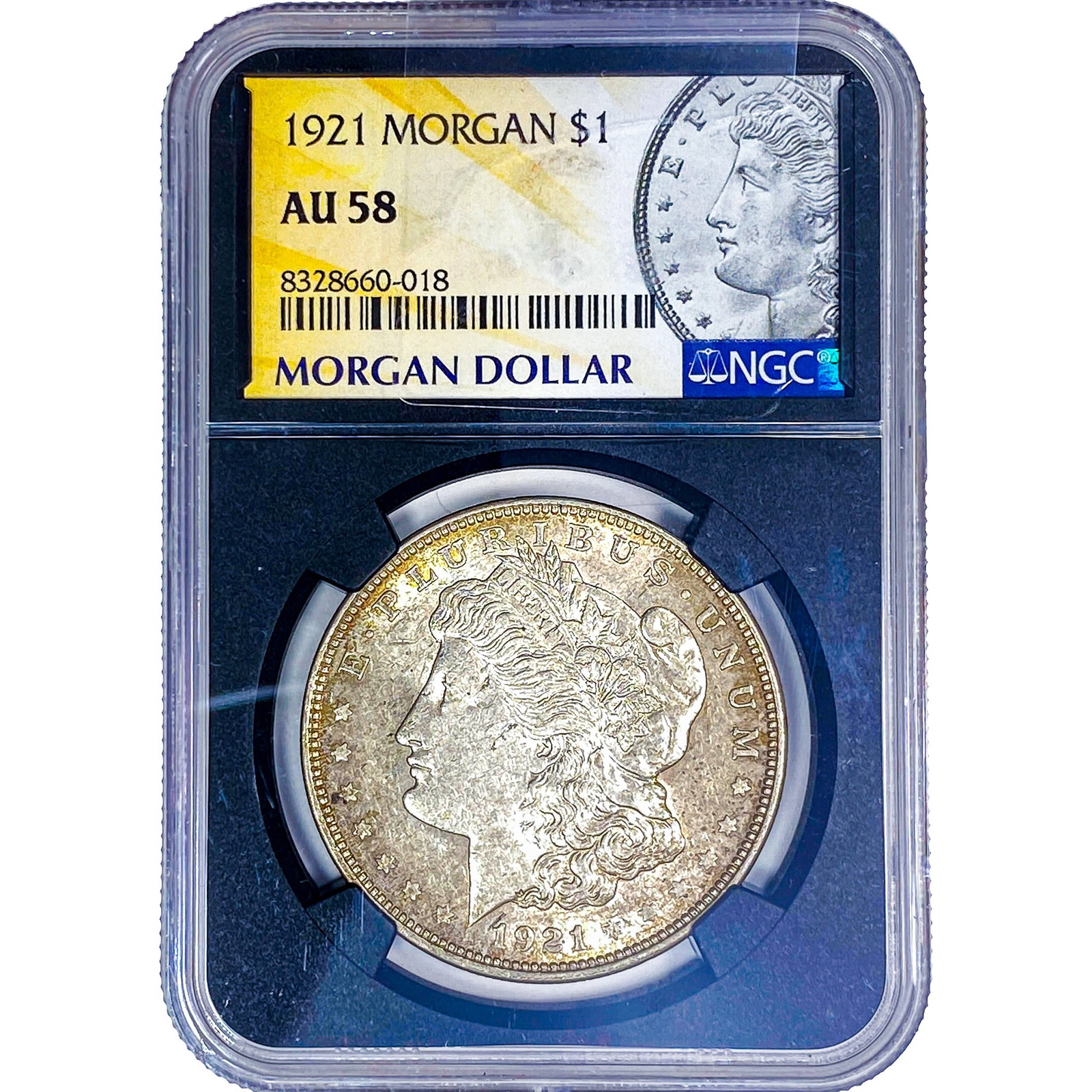 1921 Morgan Silver Dollar NGC AU58: 1921 Morgan Silver Dollar NGC AU58