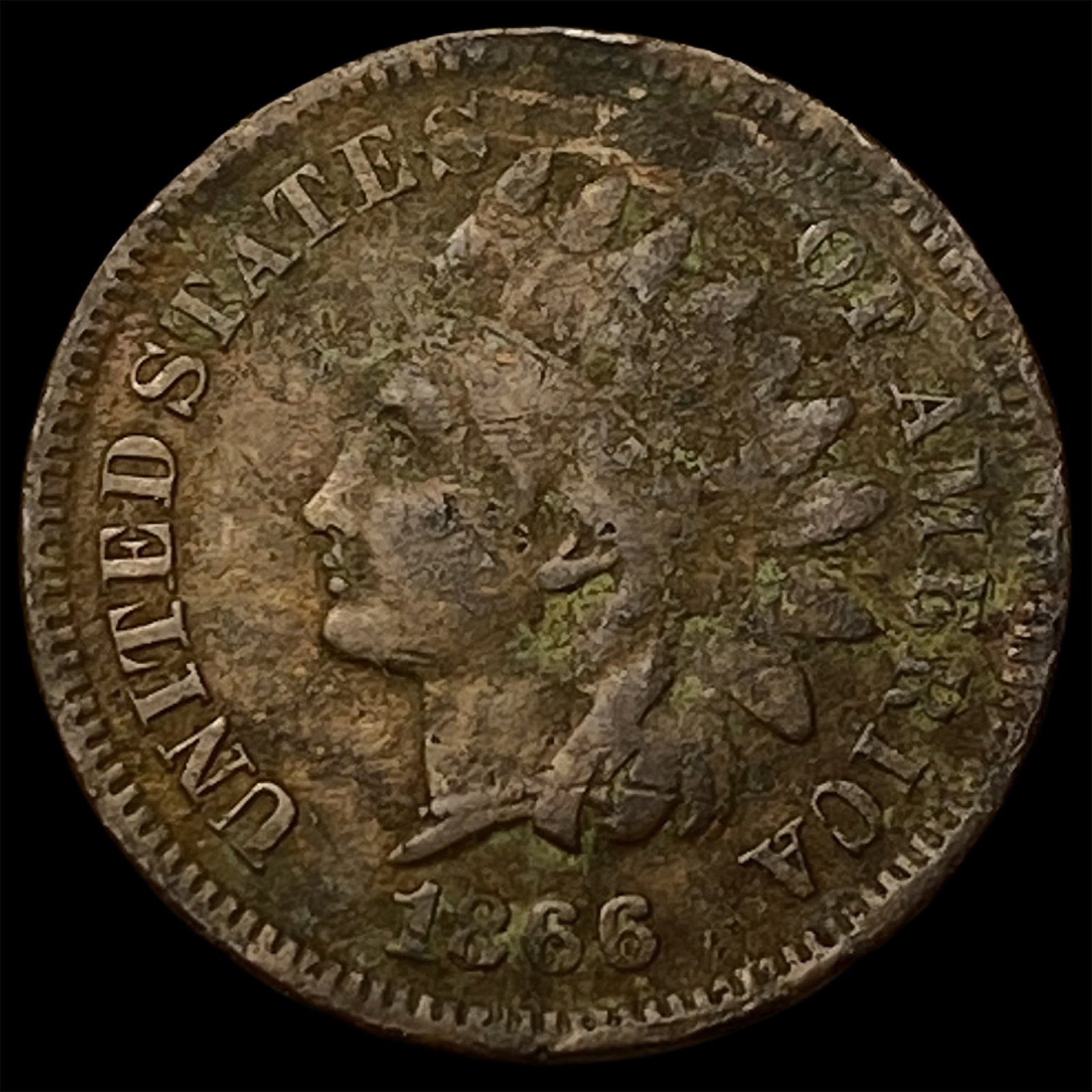 1866 Indian Head Cent NICELY CIRCULATED: 1866 Indian Head Cent NICELY CIRCULATED