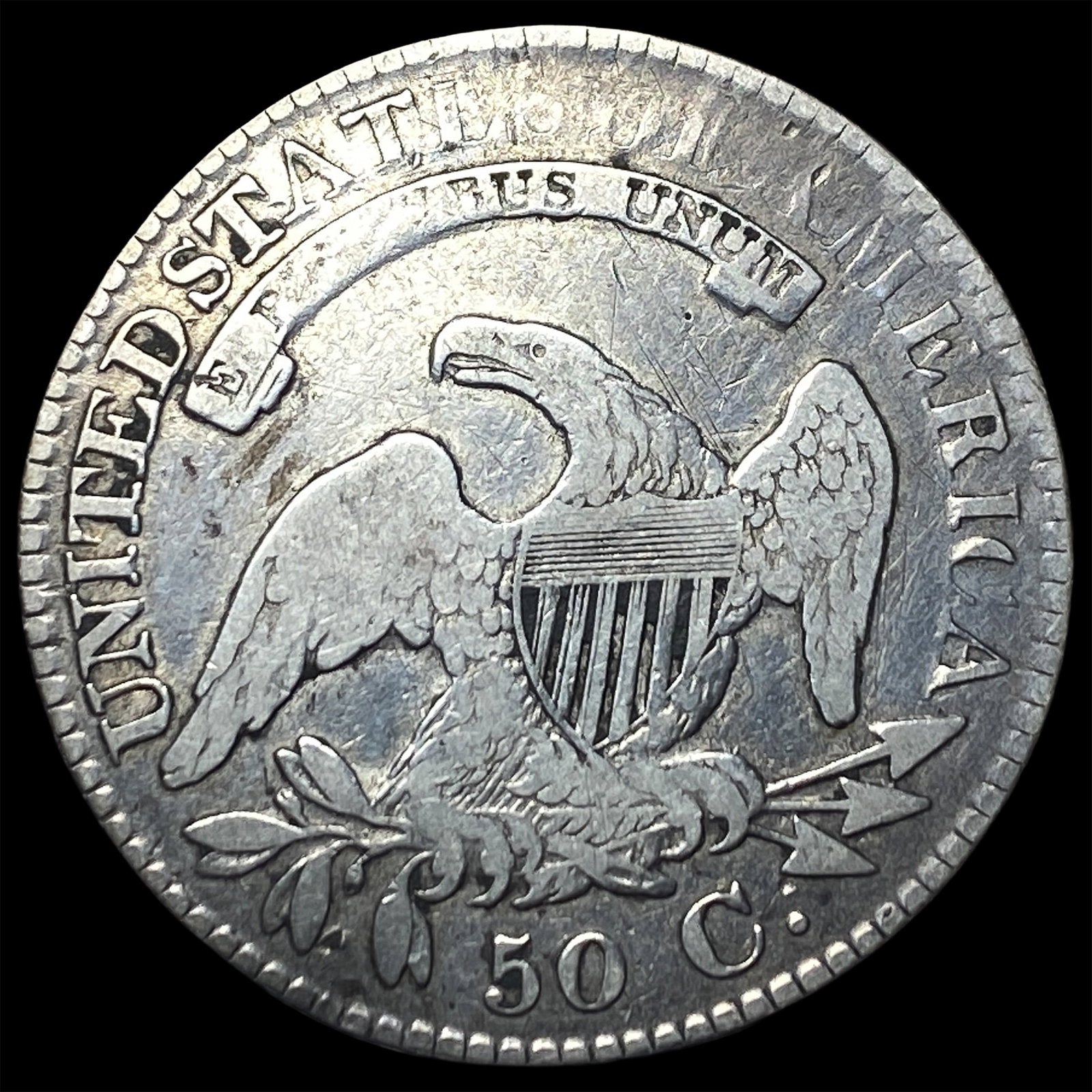 1827 Capped Bust Half Dollar LIGHTLY CIRCULATED - 2