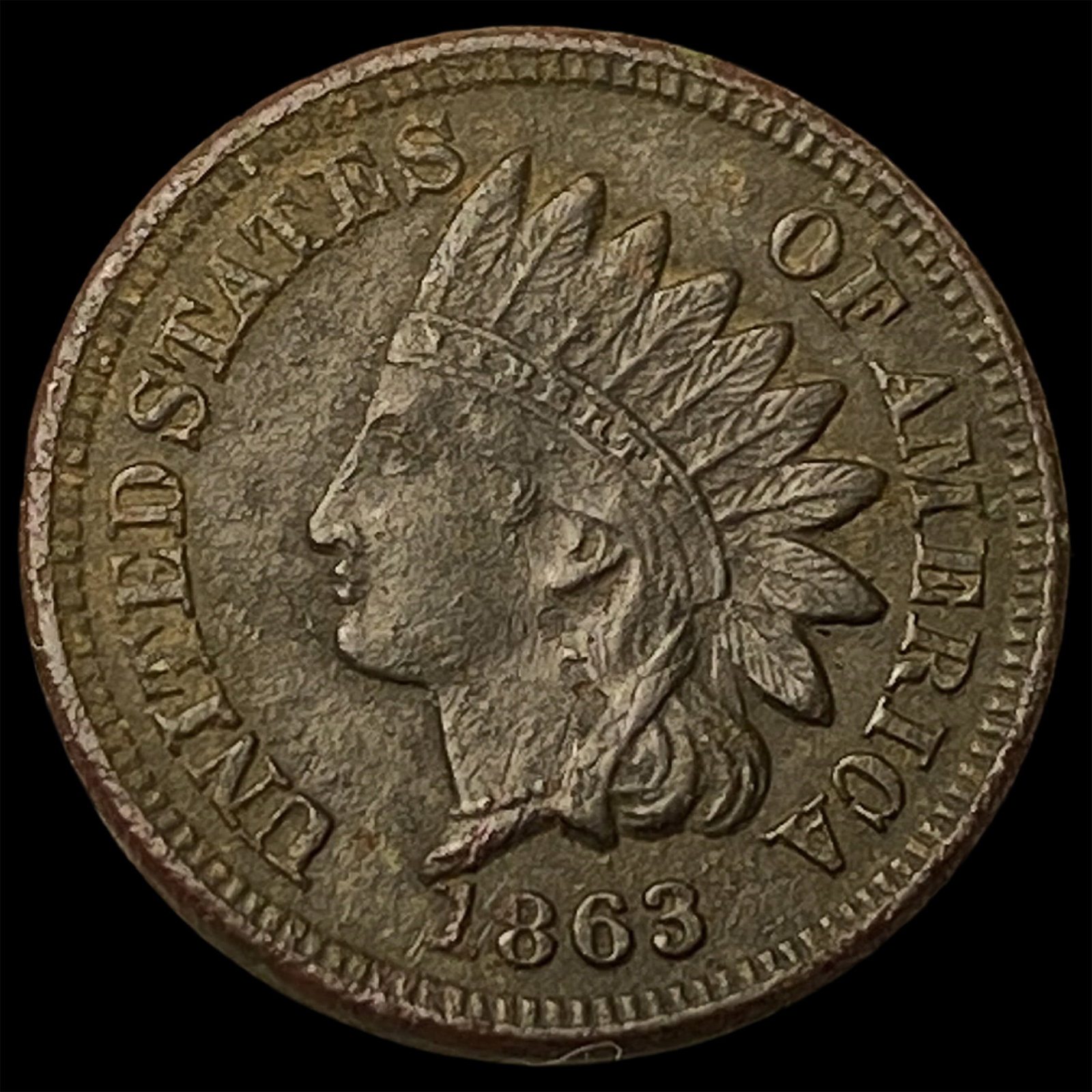 1863 Indian Head Cent NEARLY UNCIRCULATED (1 of 2)