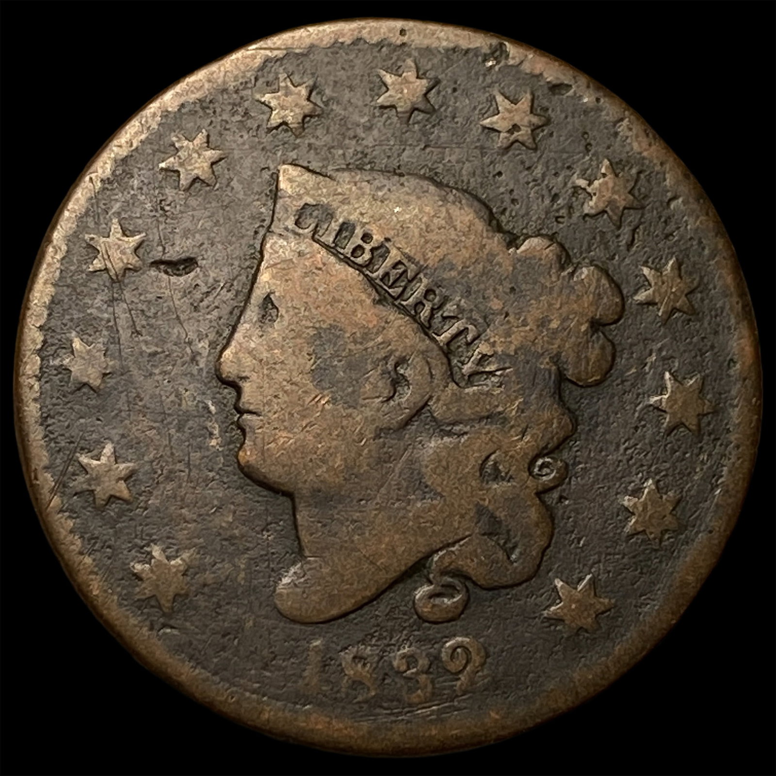1832 Coronet Head Large Cent NICELY CIRCULATED: 1832 Coronet Head Large Cent NICELY CIRCULATED