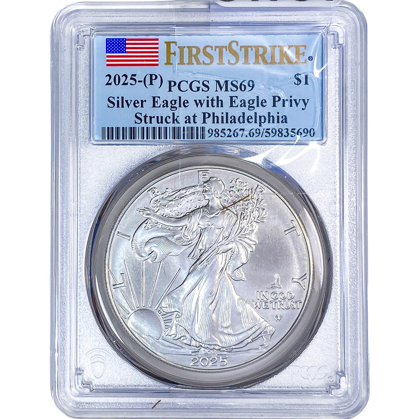 2025 Silver Eagle PCGS MS69 (1 of 2)