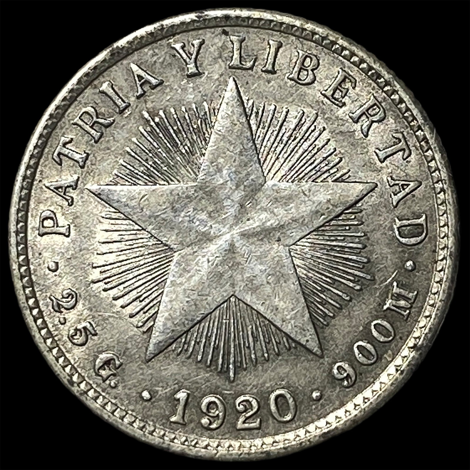 1920 Cuba Silver 10 Centavos: 1920 Cuba Silver 10 Centavos