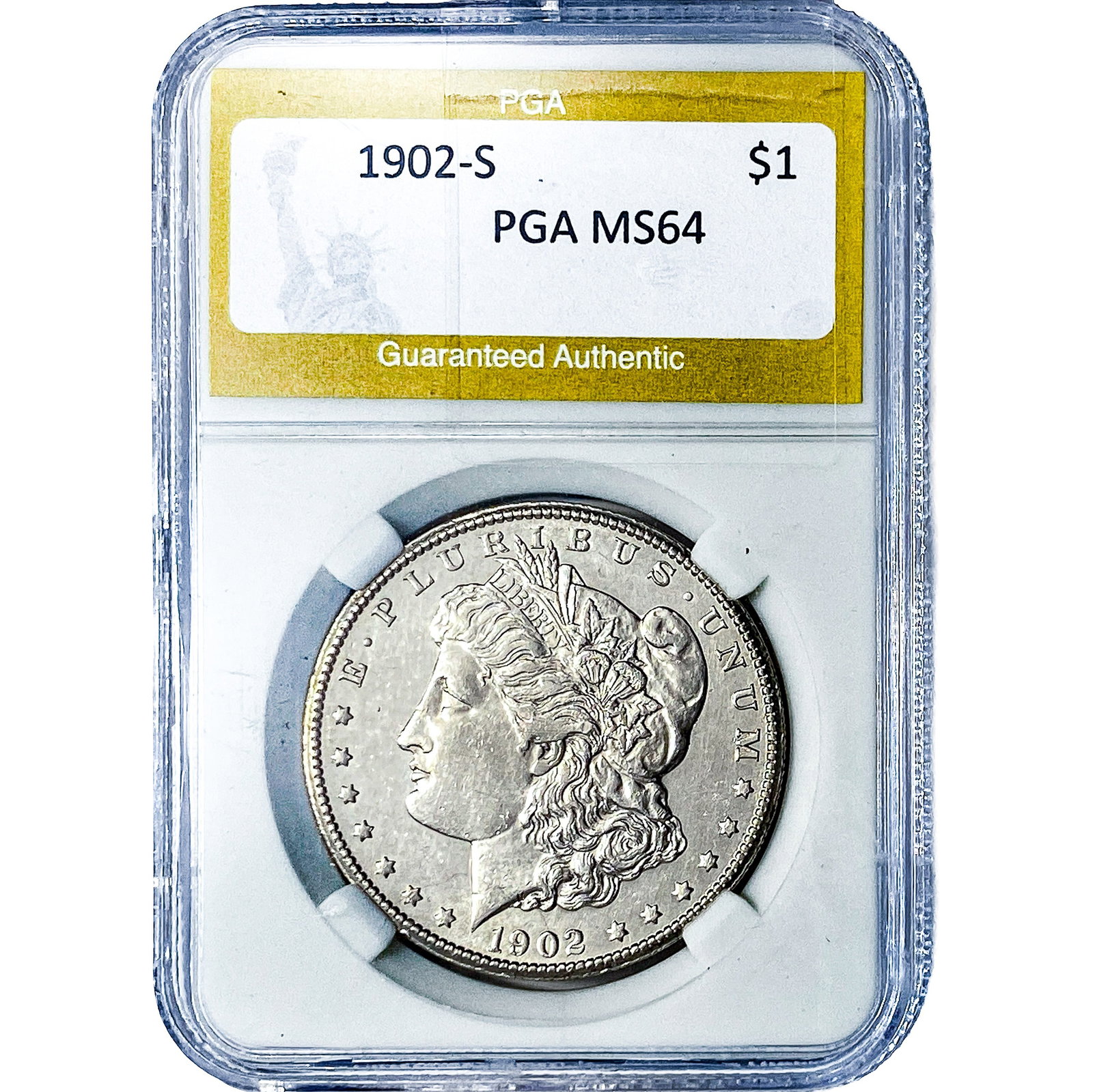 1902-S Morgan Silver Dollar PGA MS64: 1902-S Morgan Silver Dollar PGA MS64
