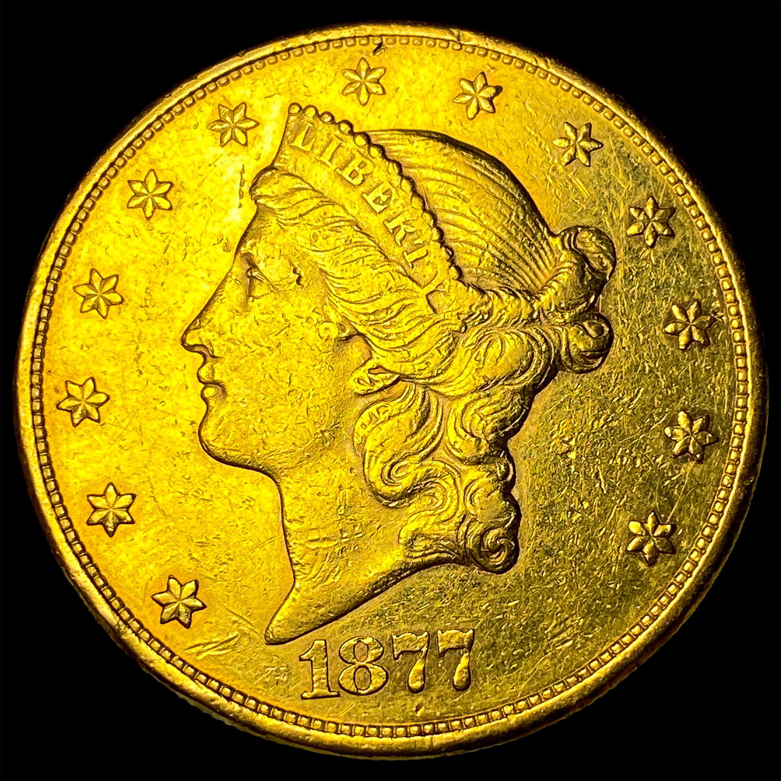 1877 Liberty Head Gold $20 Double Eagle CLOSELY UNCIRCULATED (1 of 2)