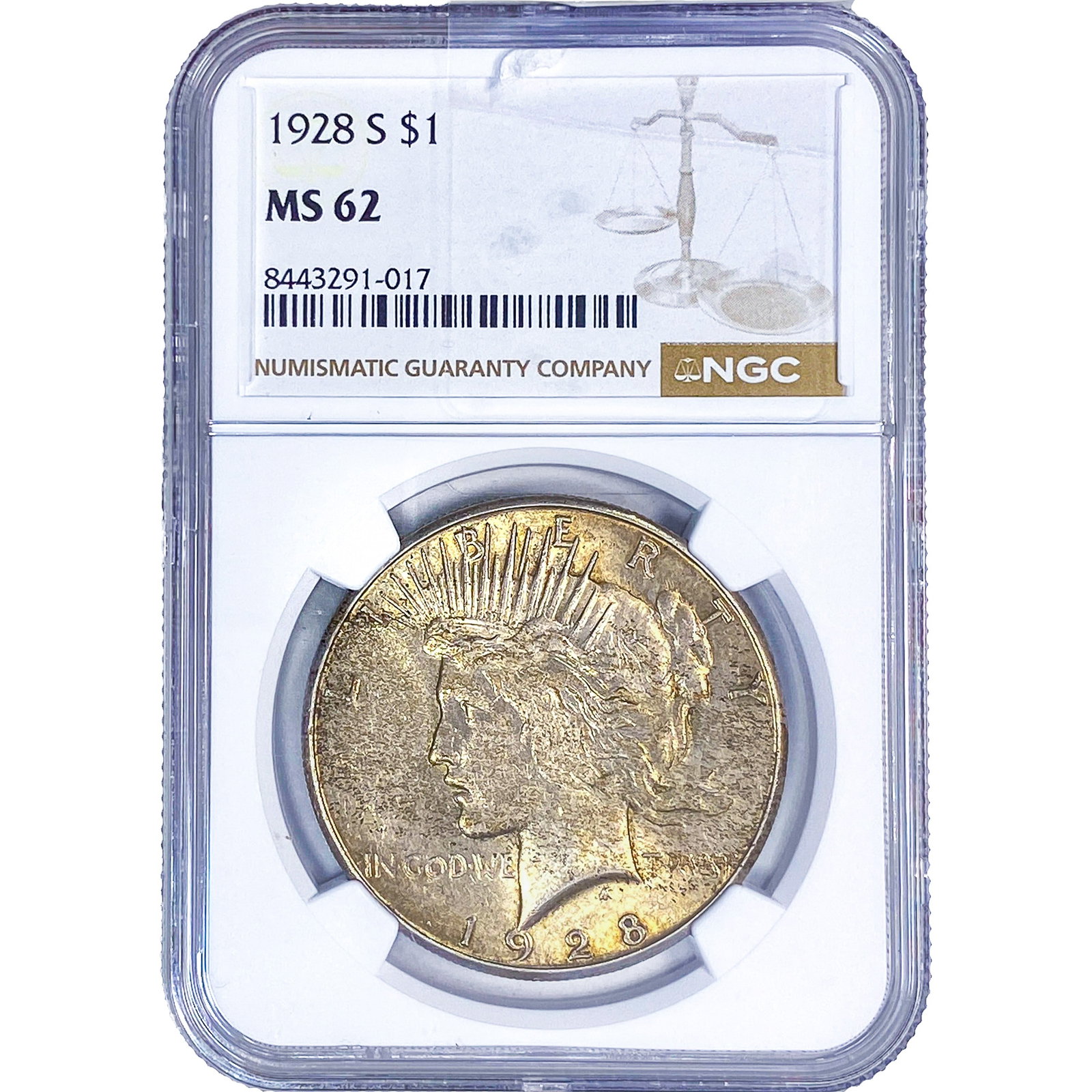 1928-S Silver Peace Dollar NGC MS62 (1 of 2)