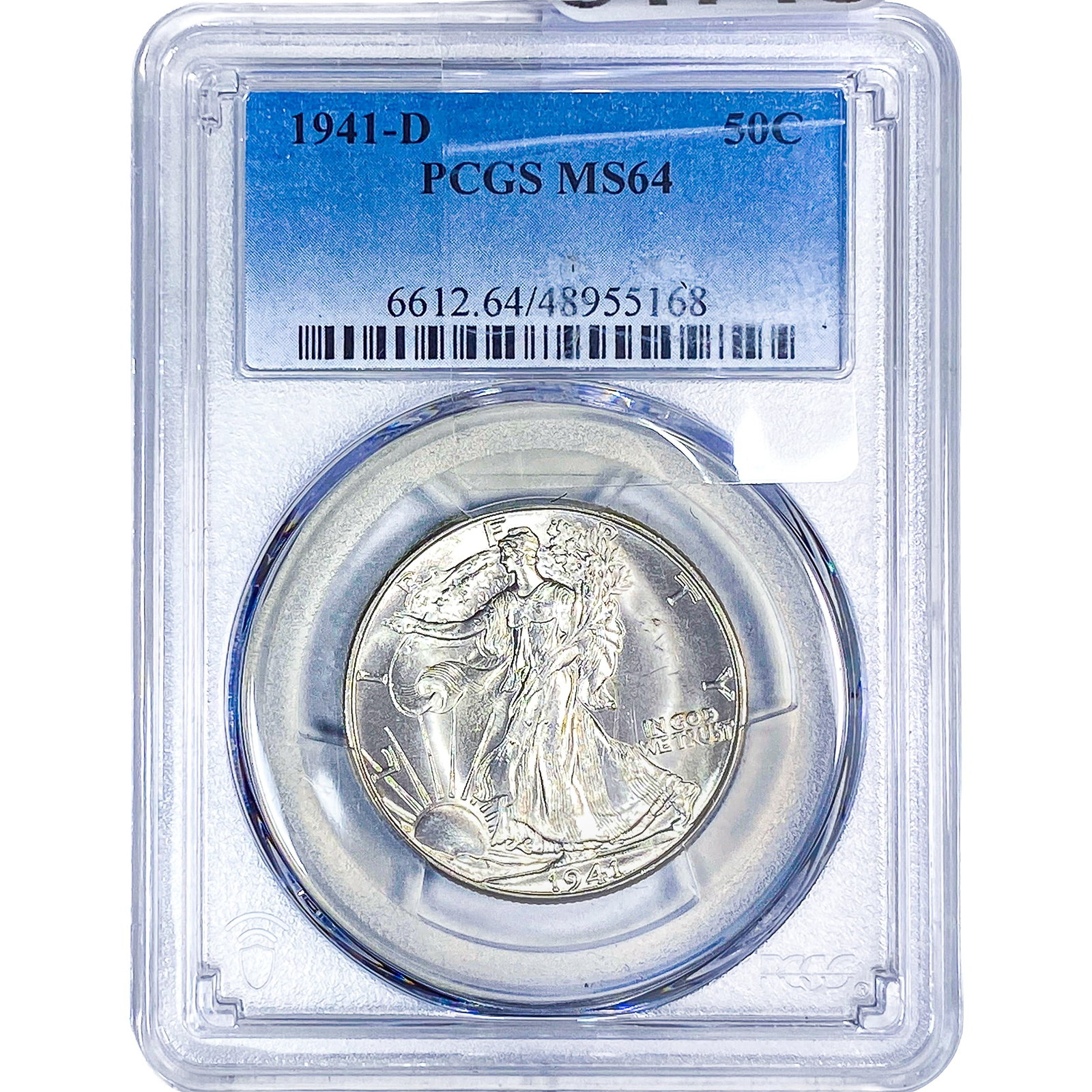 1941-D Walking Liberty Half Dollar PCGS MS64: 1941-D Walking Liberty Half Dollar PCGS MS64